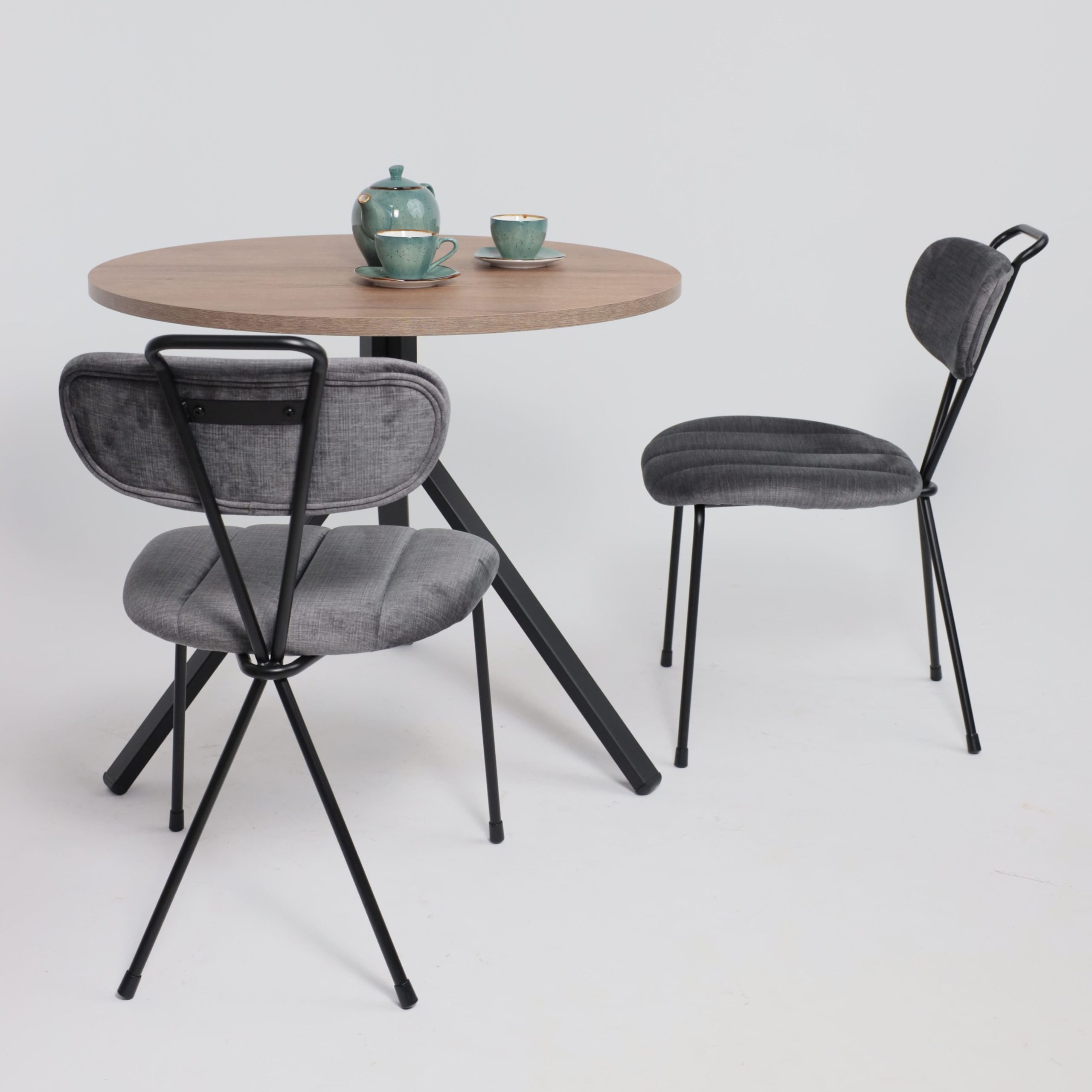 Стул TORI, серый велюр VOSS 15/черный