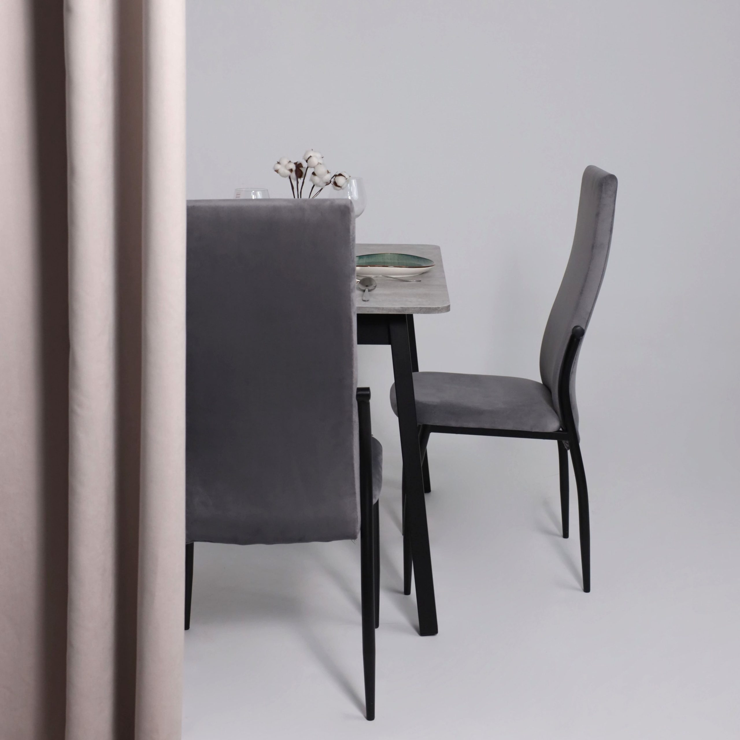 Стол TIRK RADIAL-110, раздвижной 110(142)х70, Серый сланец/Чёрный