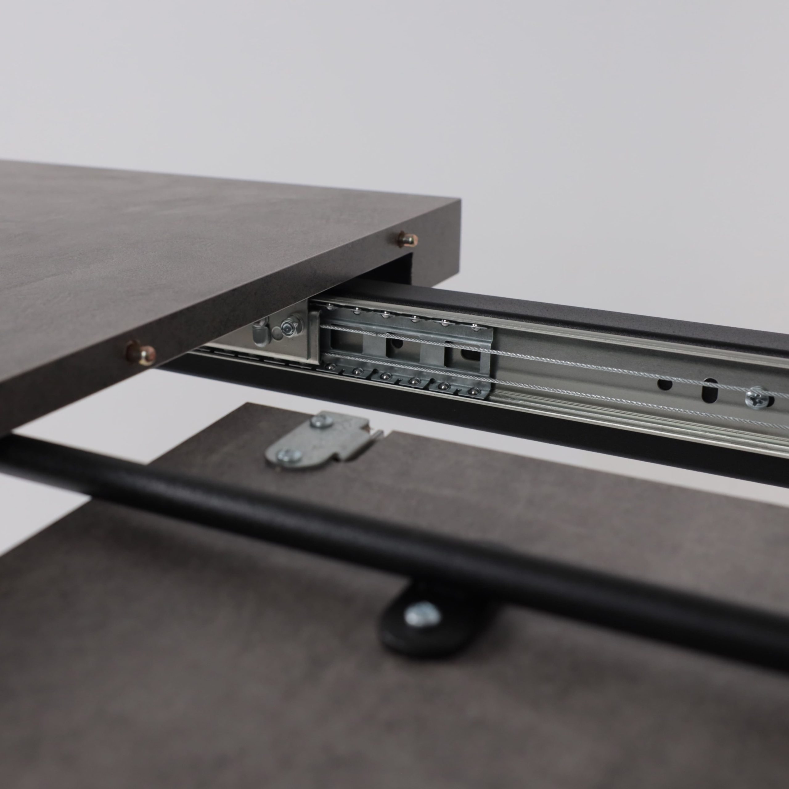 Стол BORG RADIAL-120, раздвижной 120(160)х80, Дымчатая керамика/Чёрный