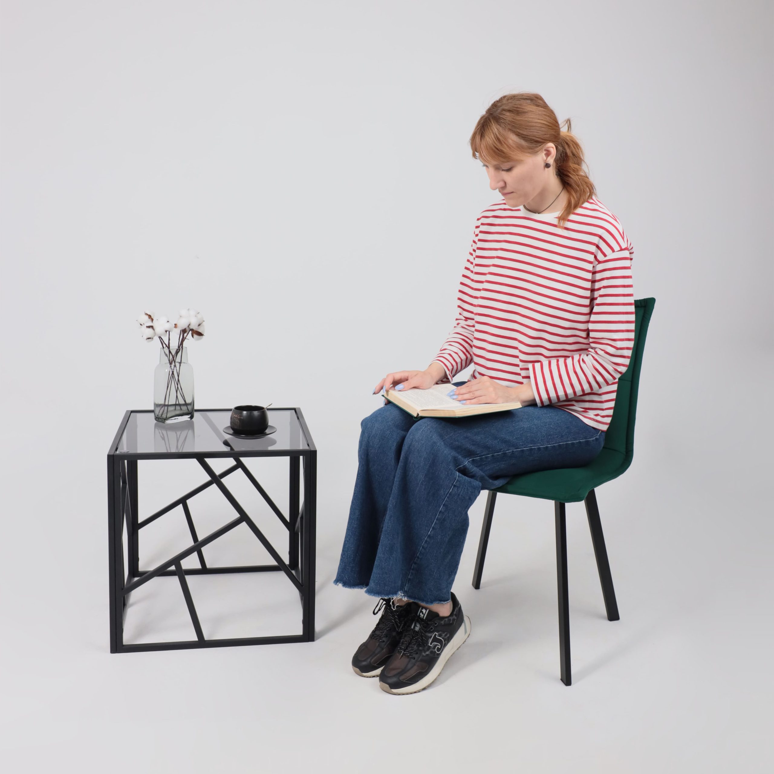 Кресло РУБИК U, Velutto 33 темно-зеленый велюр/черный