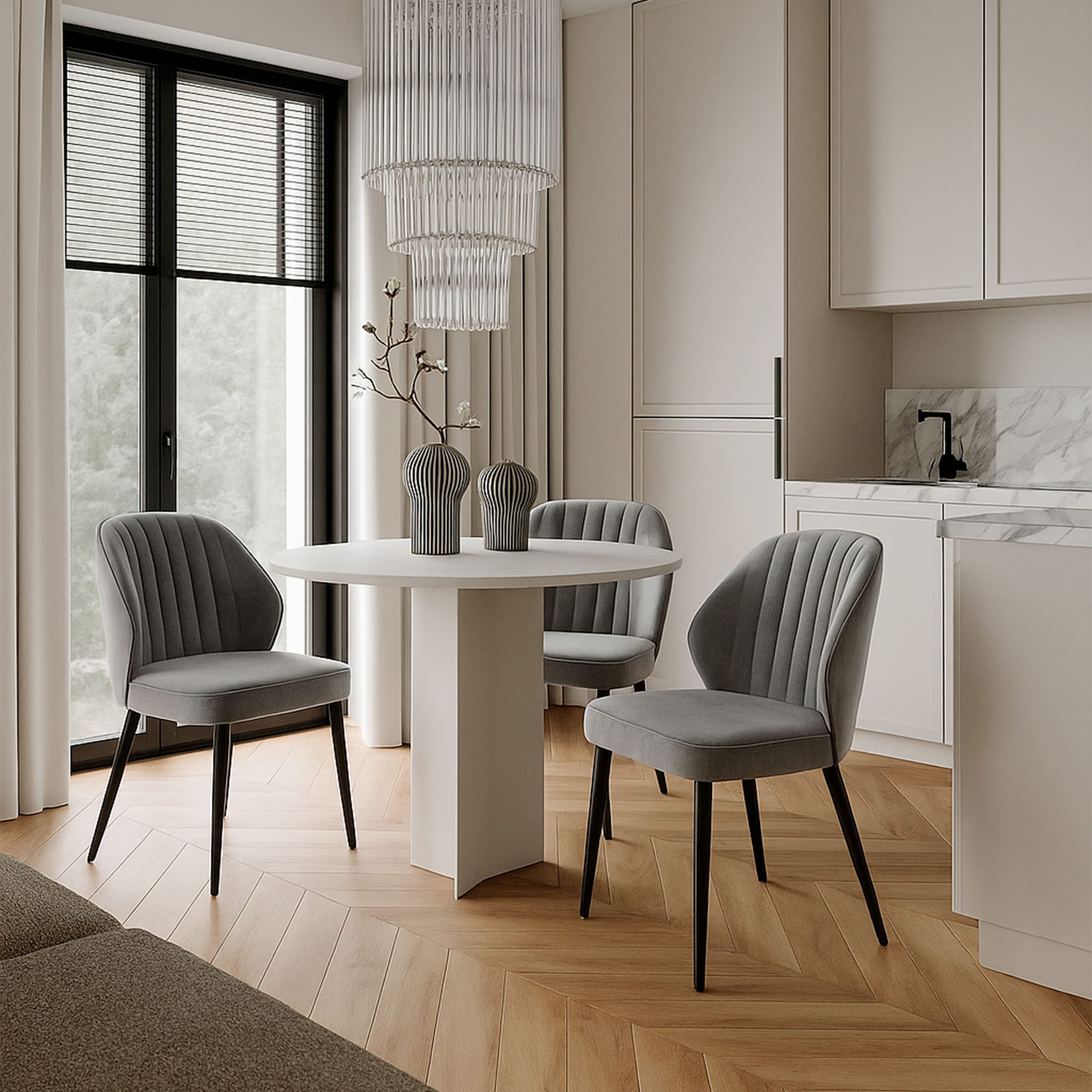 Стул MICHAEL-R1 360, k10 Антрацит замша LUXчерный