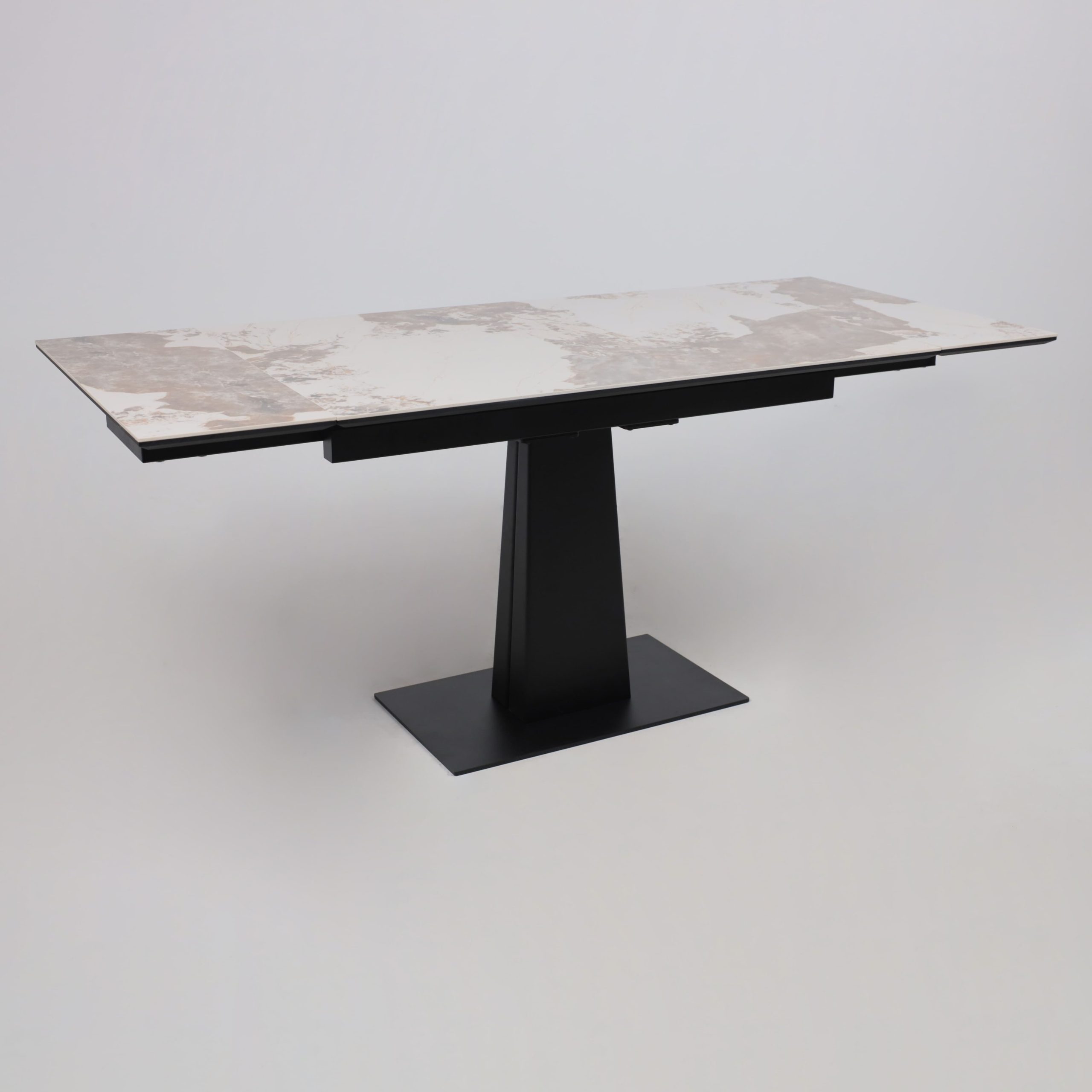 Стол AV 2119, МДФ+керамика, раздвижной 1200 (1800)*800 белый, глянцевый PANDORA/черный