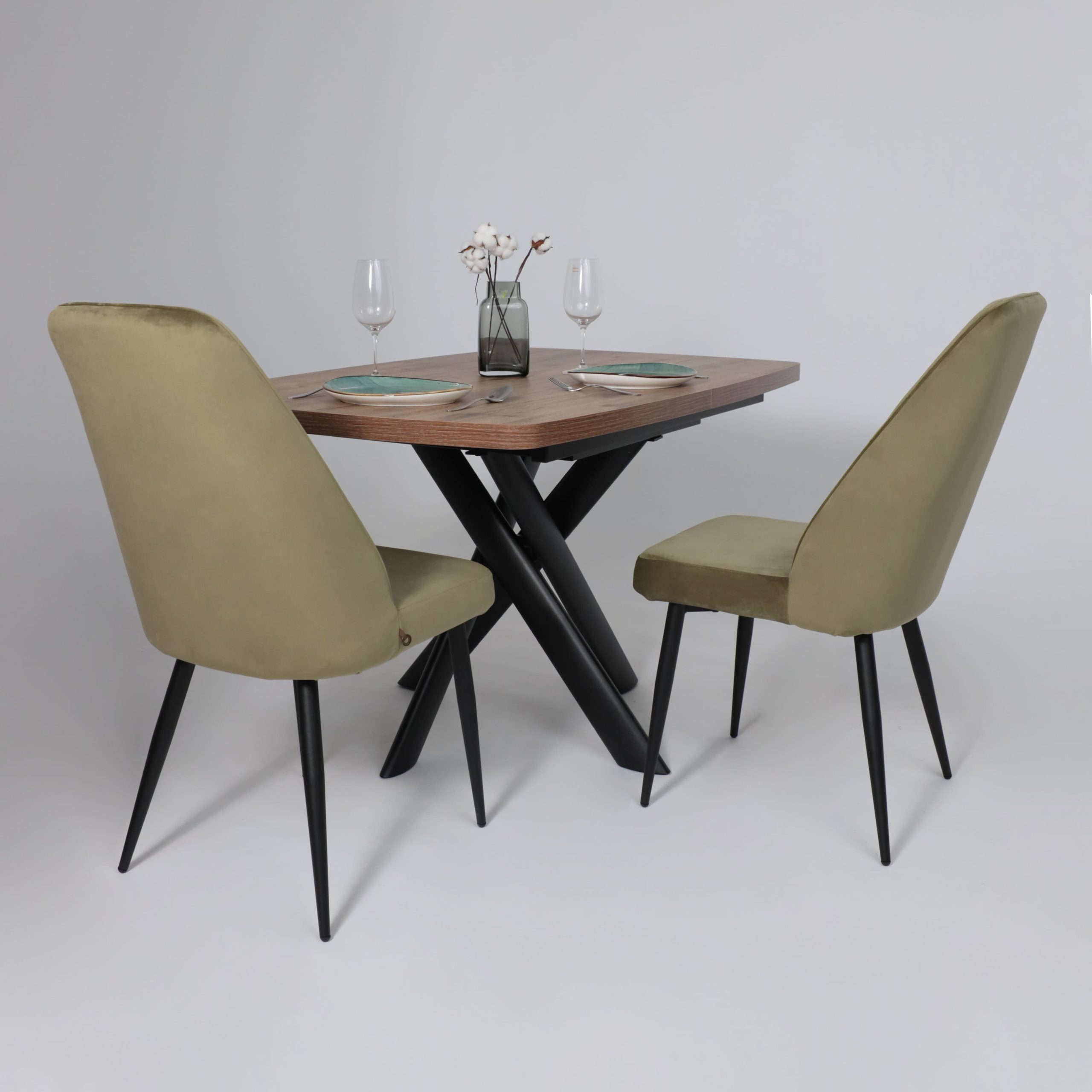 Стол LEONEL-130, раздвижной 130(165)х85, Дуб Веллингтон/Черный