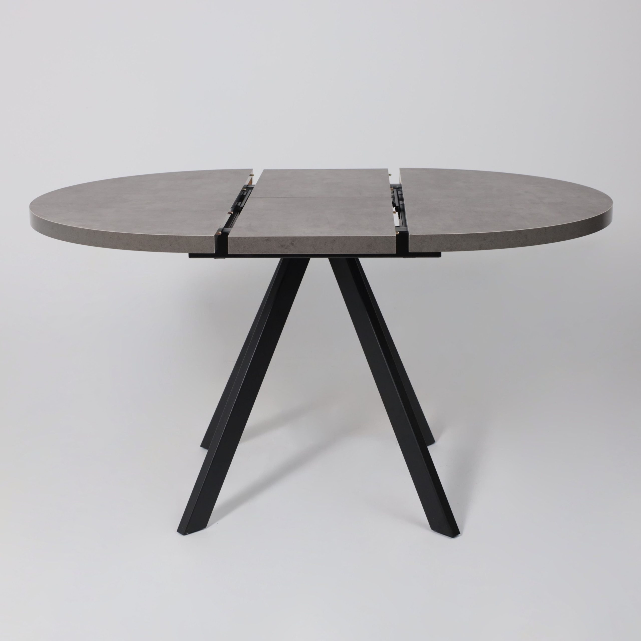 Стол RONDO М-100, круглый раздвижной 100(135), ДЫМЧАТАЯ КЕРАМИКА/Черный