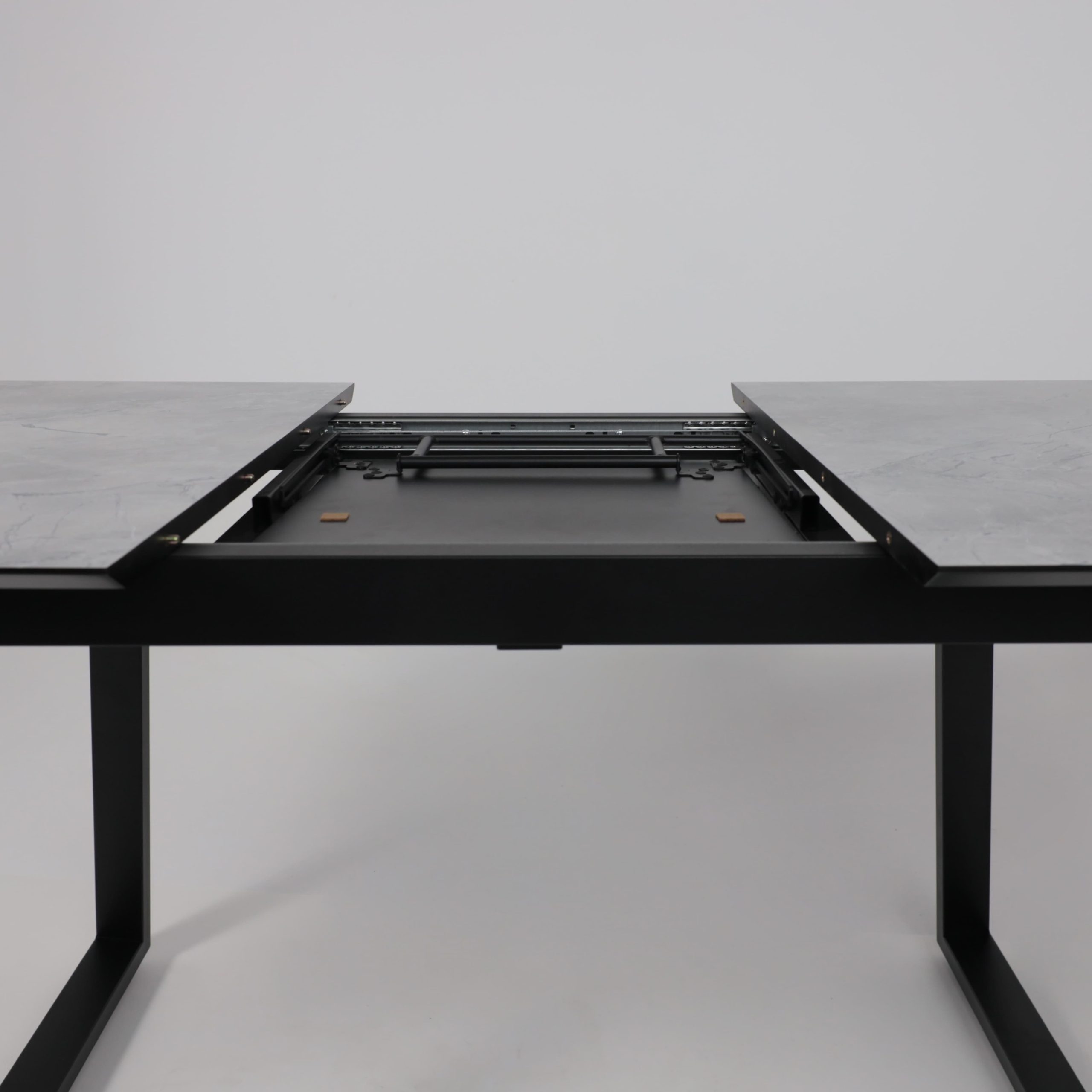 Стол AV 1208, HPL+МДФ,  раздвижной 1200 (1600)*800 Мрамор Марквина синий/черный