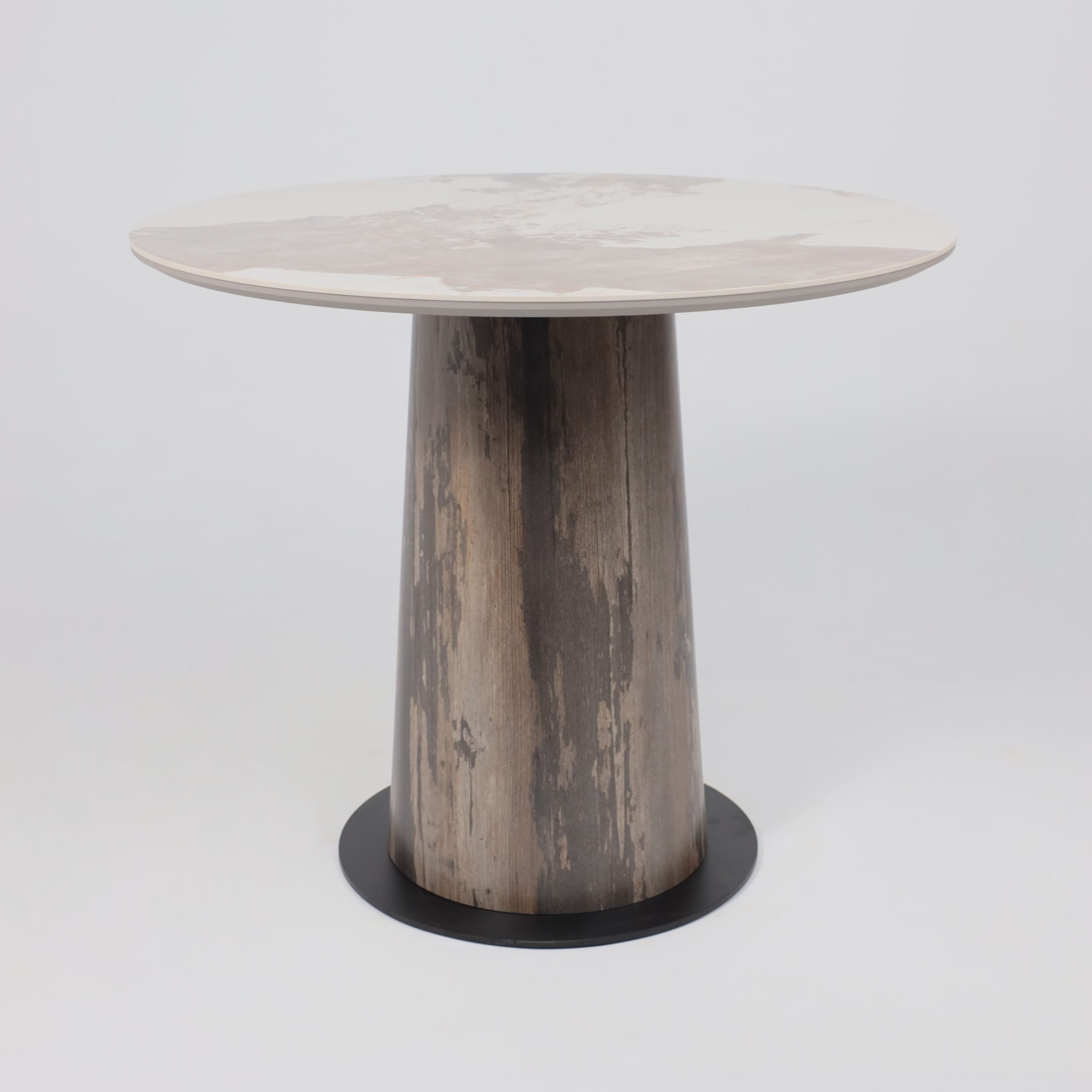 Стол AV 2317, МДФ+керамика, нераздвижной 900 белый, глянцевый PANDORA/черный+HPL Ипанема