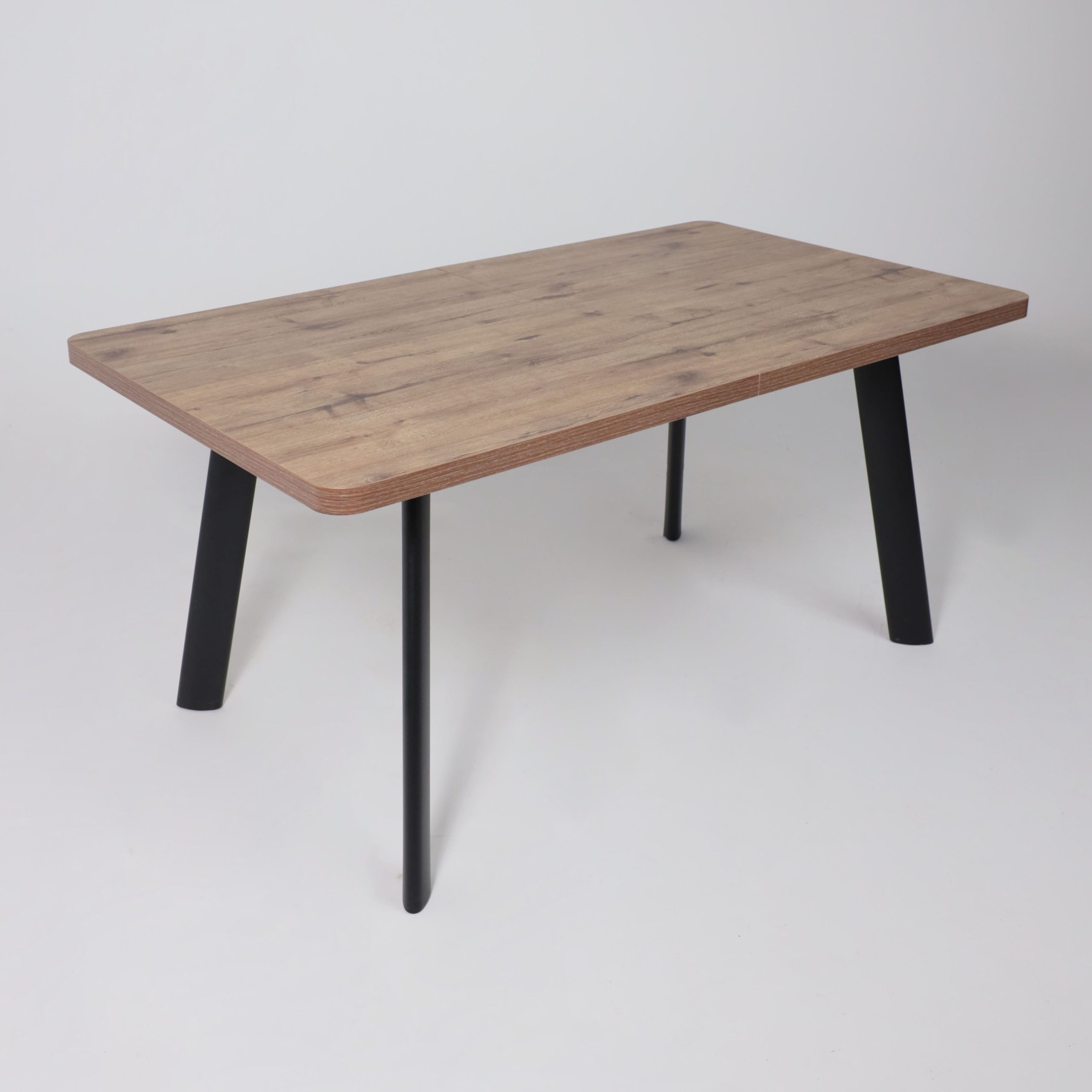 Стол LEON LUX RADIAL-160, раздвижной 160(205)х90, Дуб Веллингтон/Чёрный