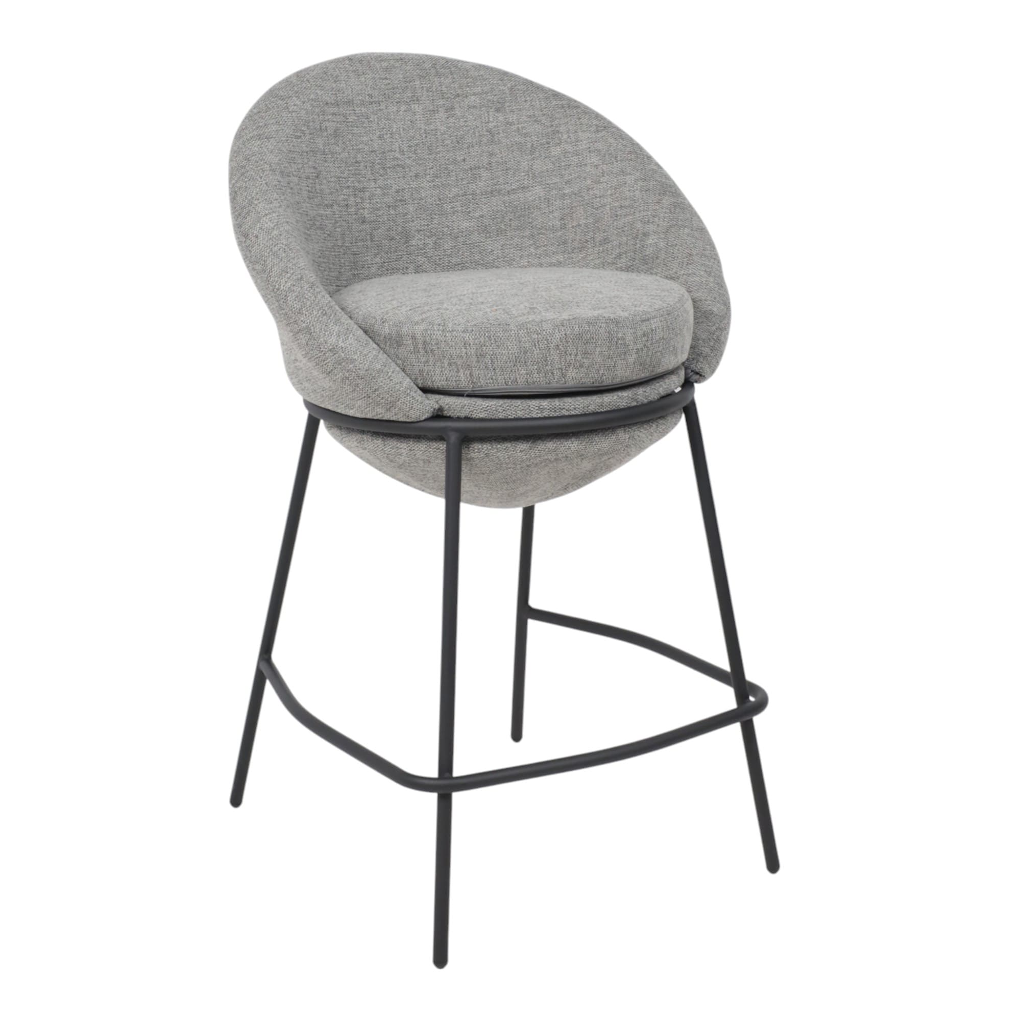 Стул BRAUN, полубарный, серая рогожка BREGO-15/черный