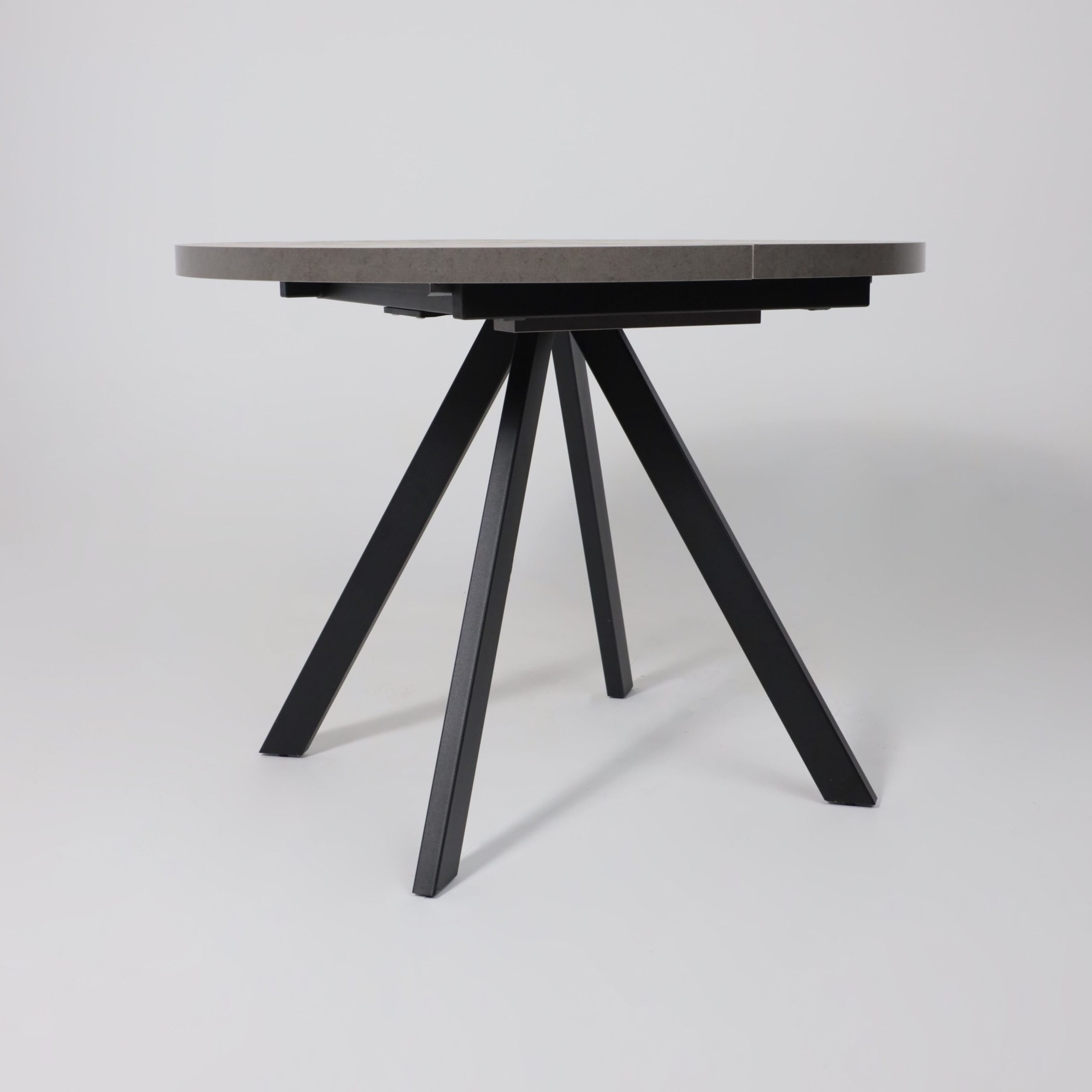 Стол RONDO М-100, круглый раздвижной 100(135), ДЫМЧАТАЯ КЕРАМИКА/Черный