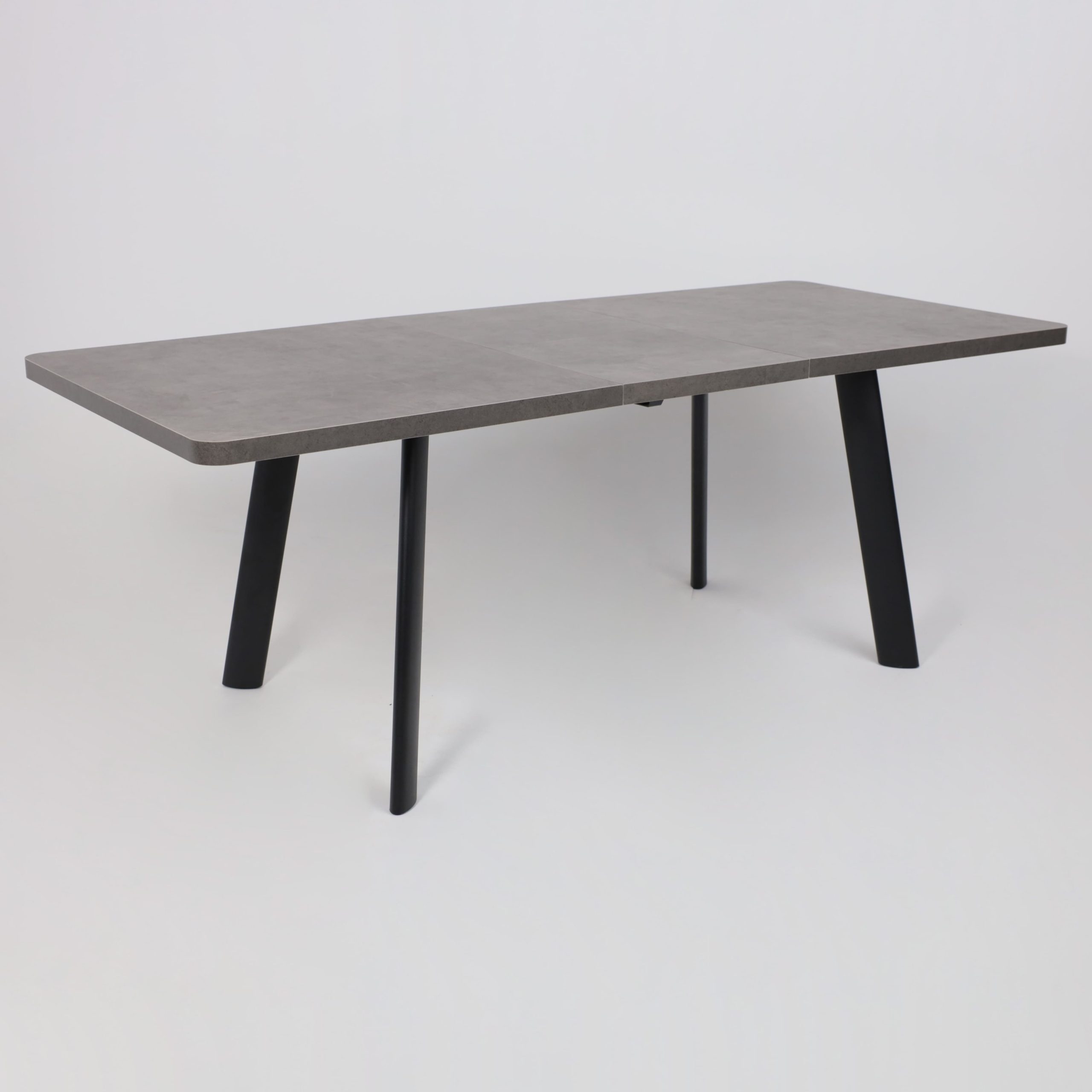 Стол LEON LUX RADIAL-160, раздвижной 160(205)х90, Дымчатая керамика/Чёрный