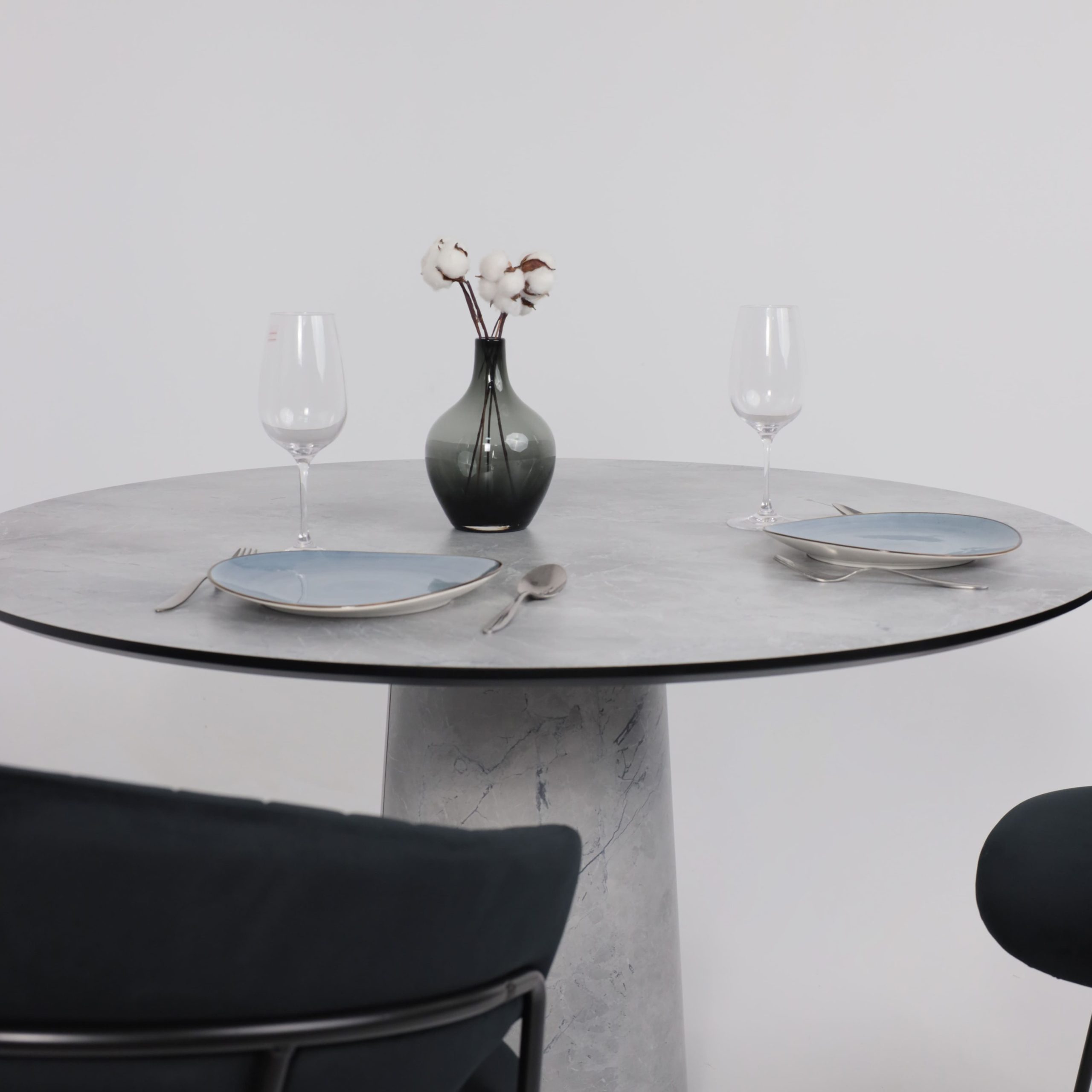 Стол AV 1317, HPL+МДФ, нераздвижной 1200 Мрамор Марквина синий/черный