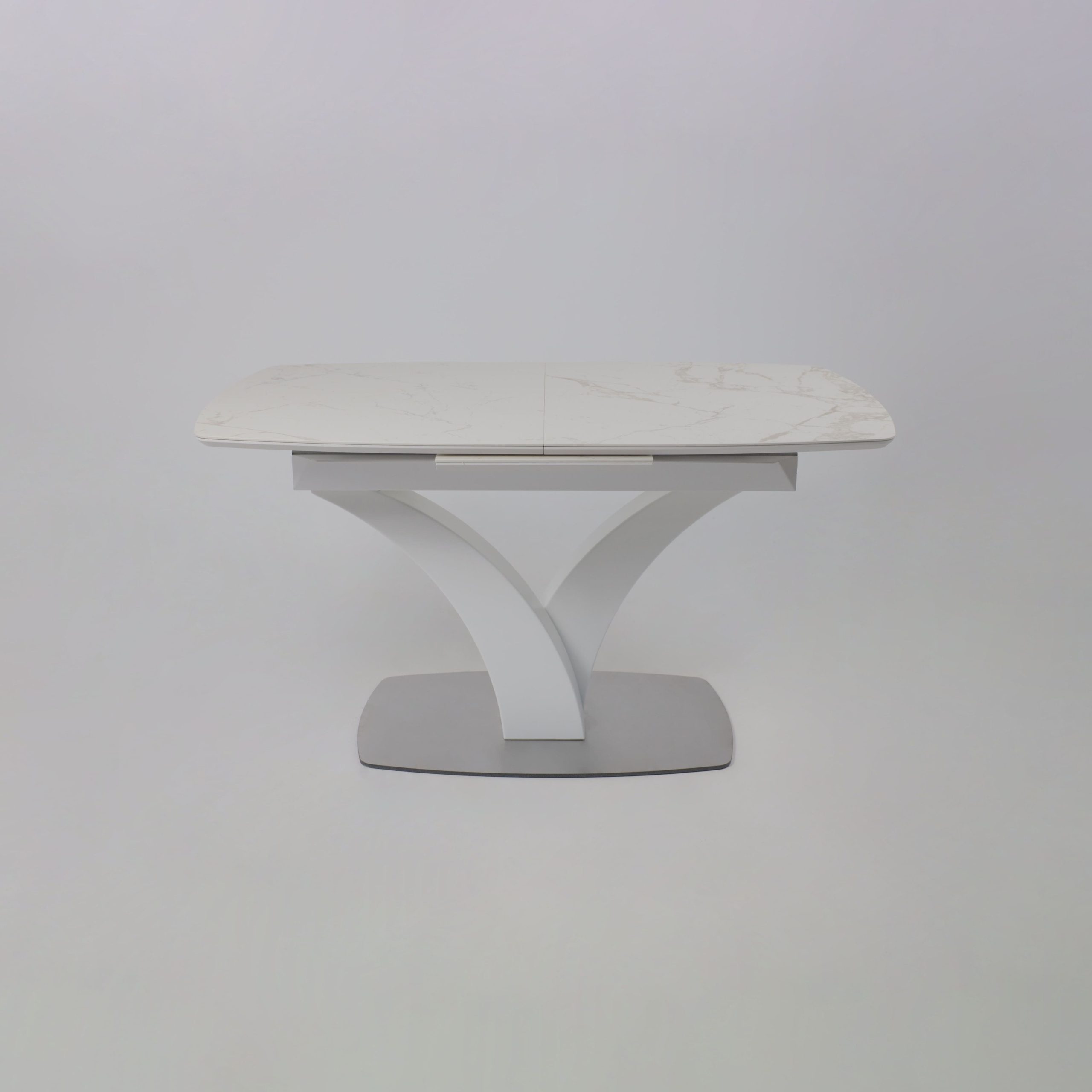 Стол НОТР ДАМ MODERNE, керамика 2 кат. 1400(1800)*850, Камень белый Calacata vagli/Белый Муар