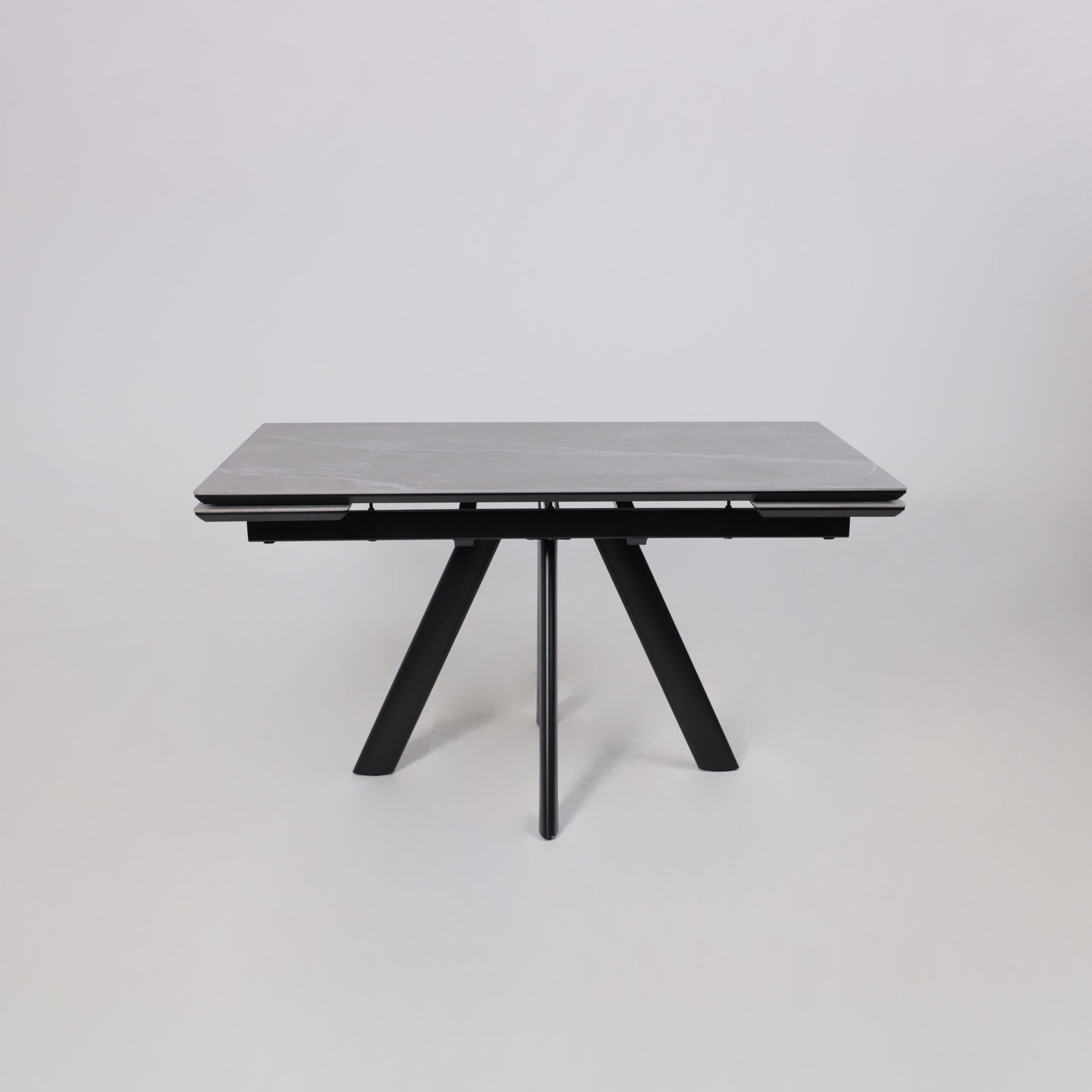 Стол JACK-140, раздвижной 140(30+30)х85, STONE GREY ST CER/Черный