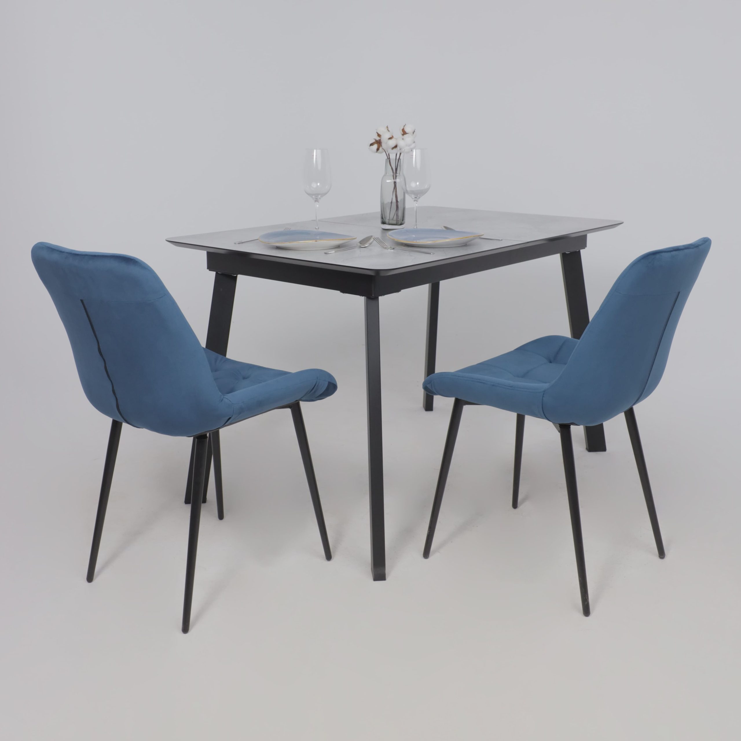 Стул AV 405, синий бархат Confetti deep ocean/черный