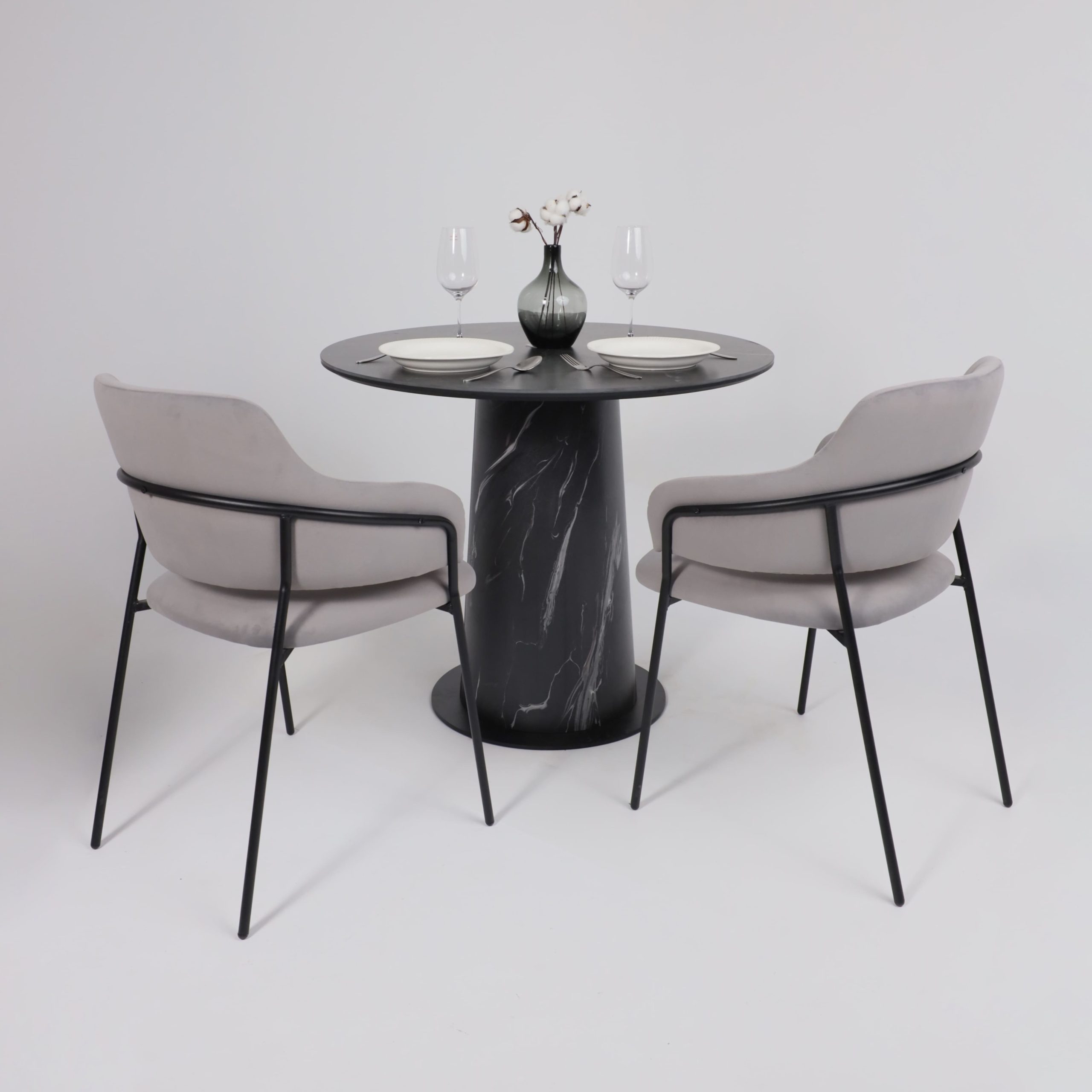 Стол AV 2317, МДФ+керамика, нераздвижной 900 черный, матовый SHAKESPEARE/черный+HPL Асти