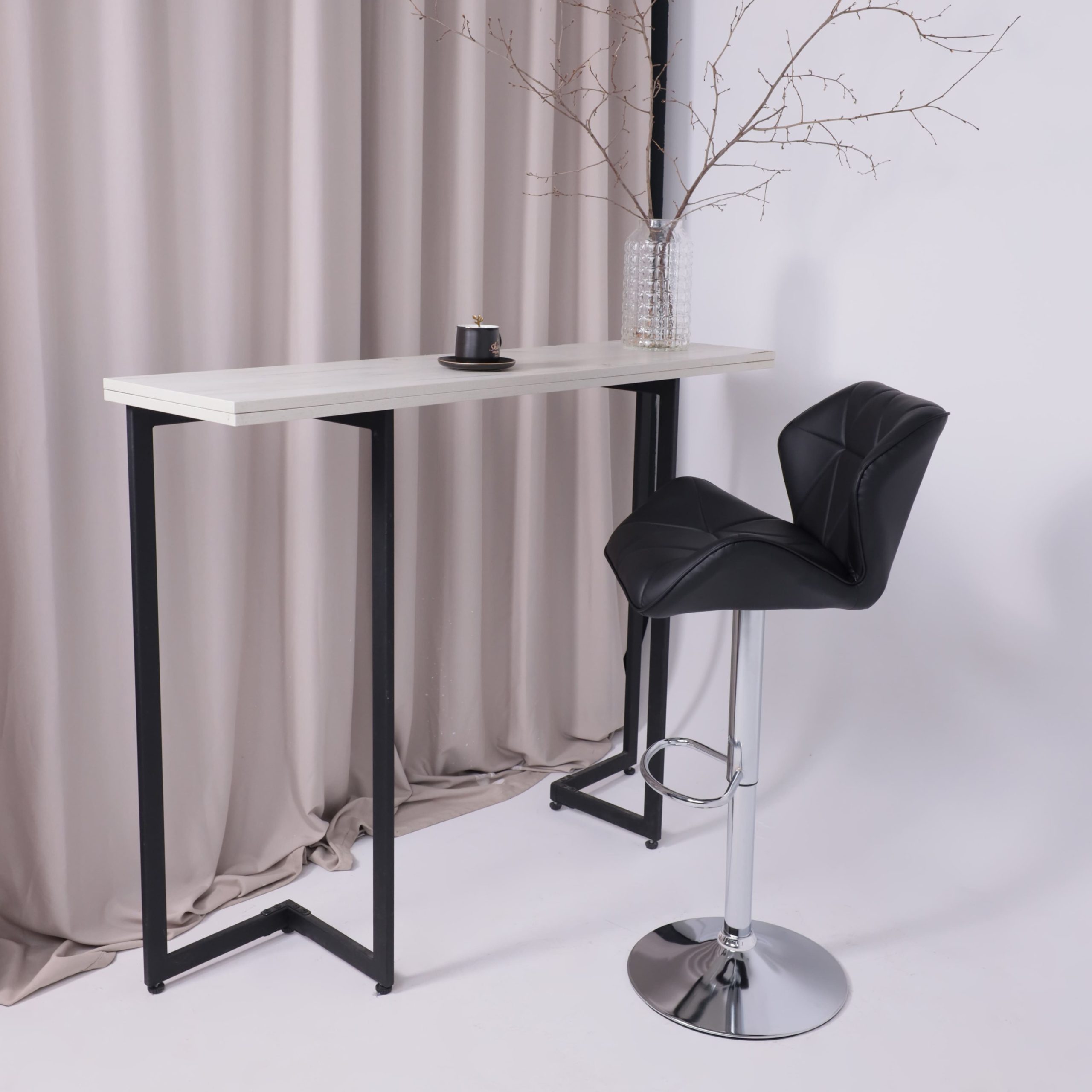 Кресло BERLIN, экокожа, черный/хром