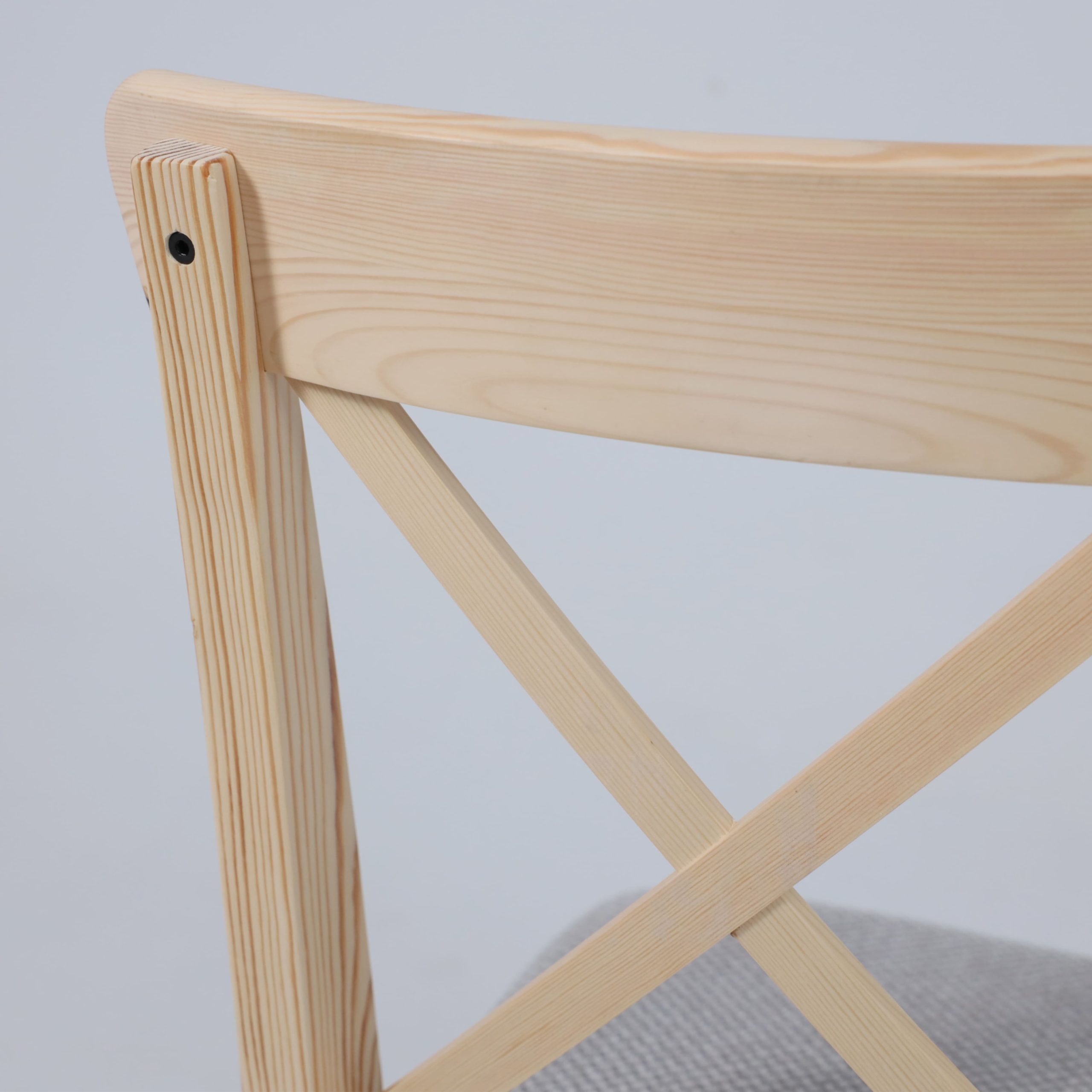 Стул Ингольф, тон 15, прозрачный лак/серая ткань Аризона дождь 149/2