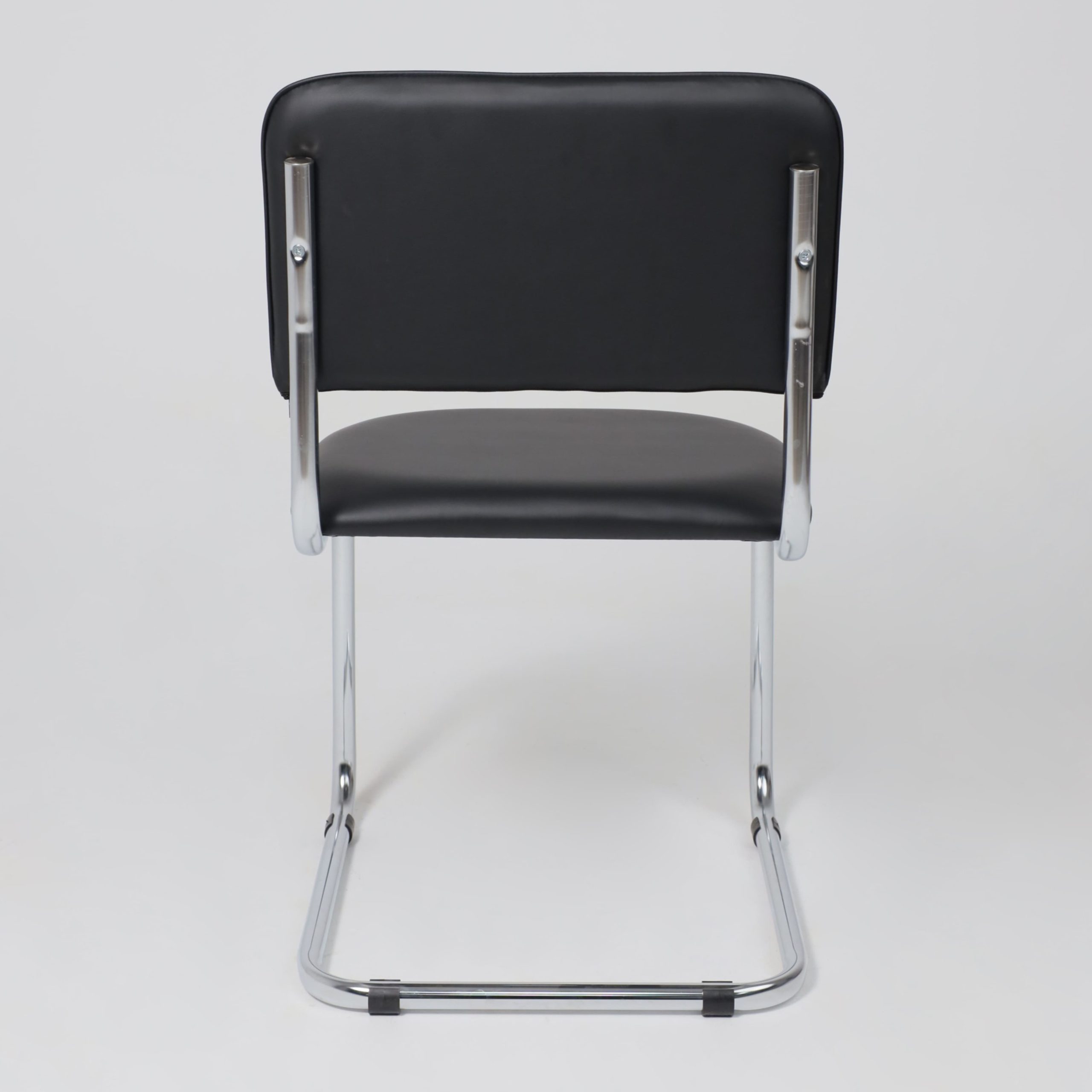 Кресло СЛАВИЯ, черный кожзам/хром