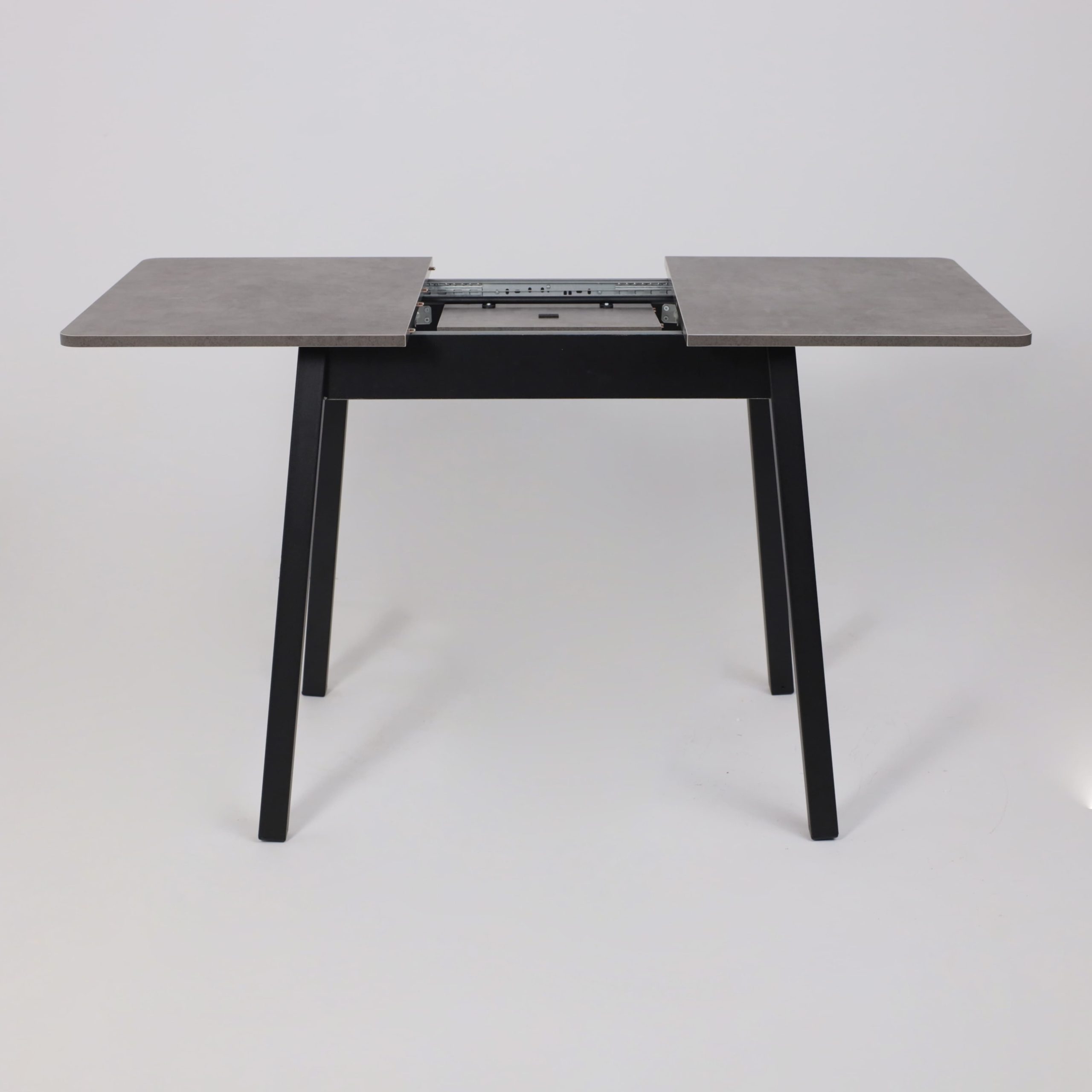 Стол TIRK RADIAL-94, раздвижной 94(126)х64, Дымчатая керамика/Чёрный