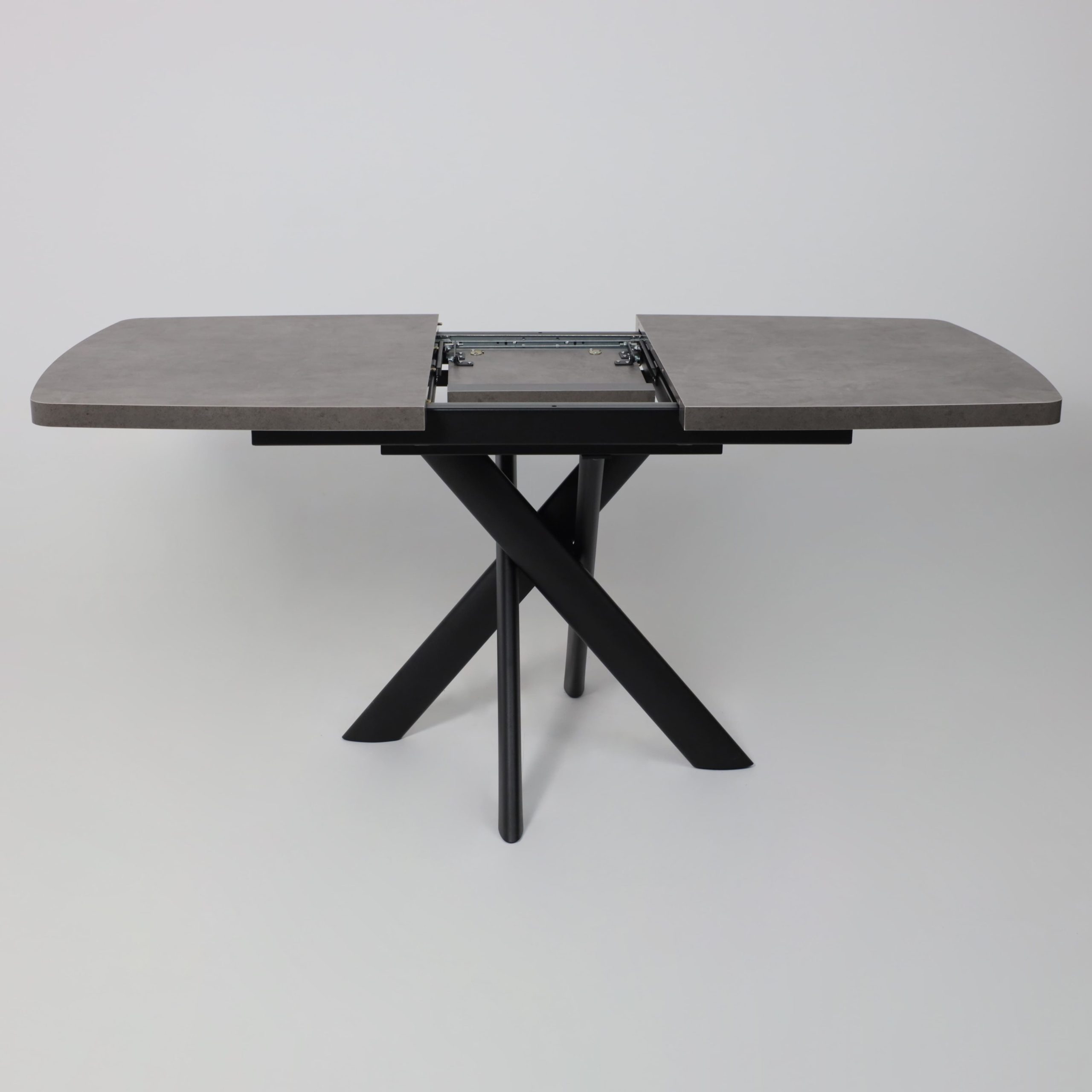 Стол LEONEL-130, раздвижной 130(165)х85, Дымчатая керамика/Черный