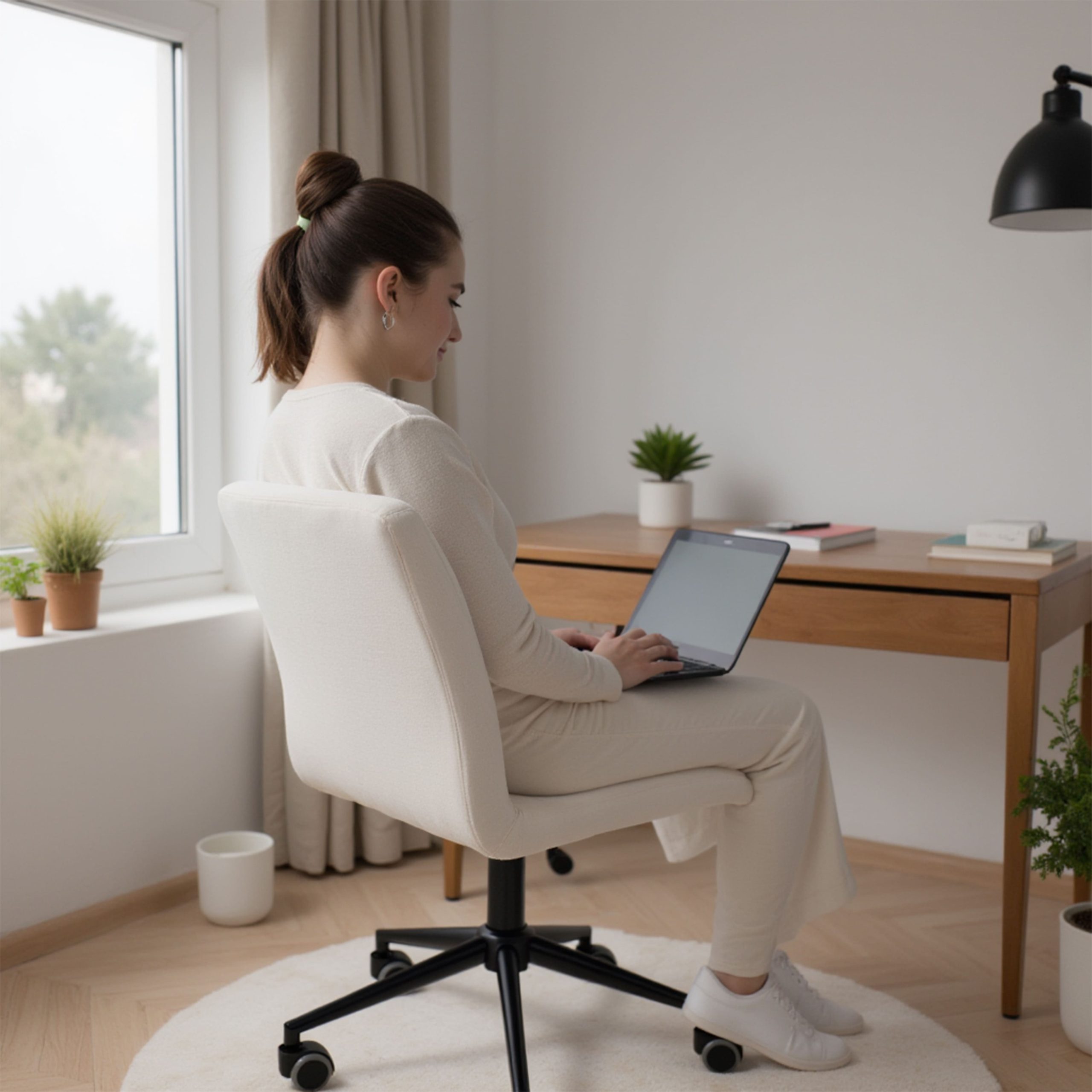 Кресло SONATA, молочный шенилл Ote Canna 100/черный