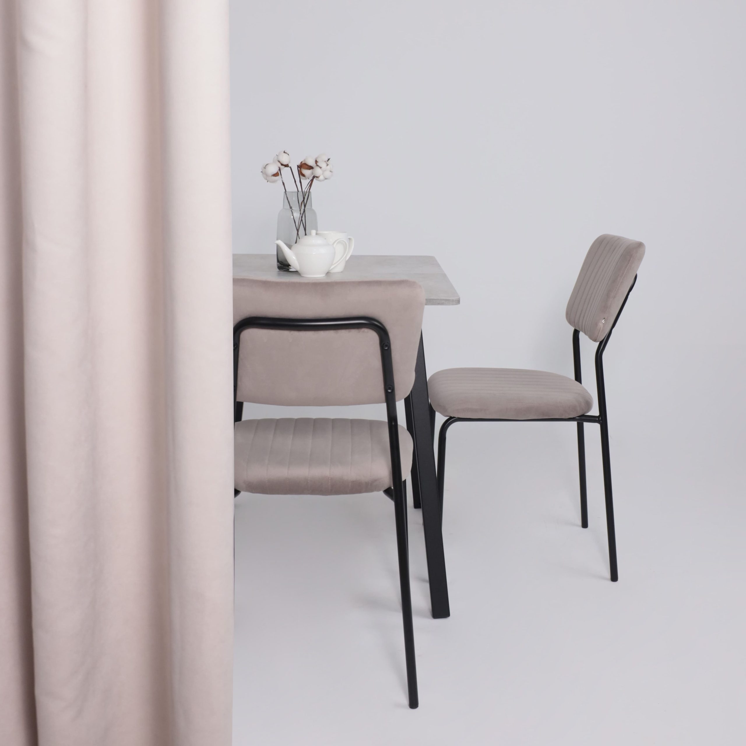 Стол TIRK RADIAL-94, раздвижной 94(126)х64, Серый сланец/Чёрный