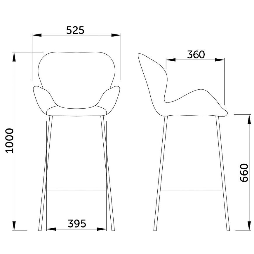 Стул барный LAGOS, (черный+черная нить)