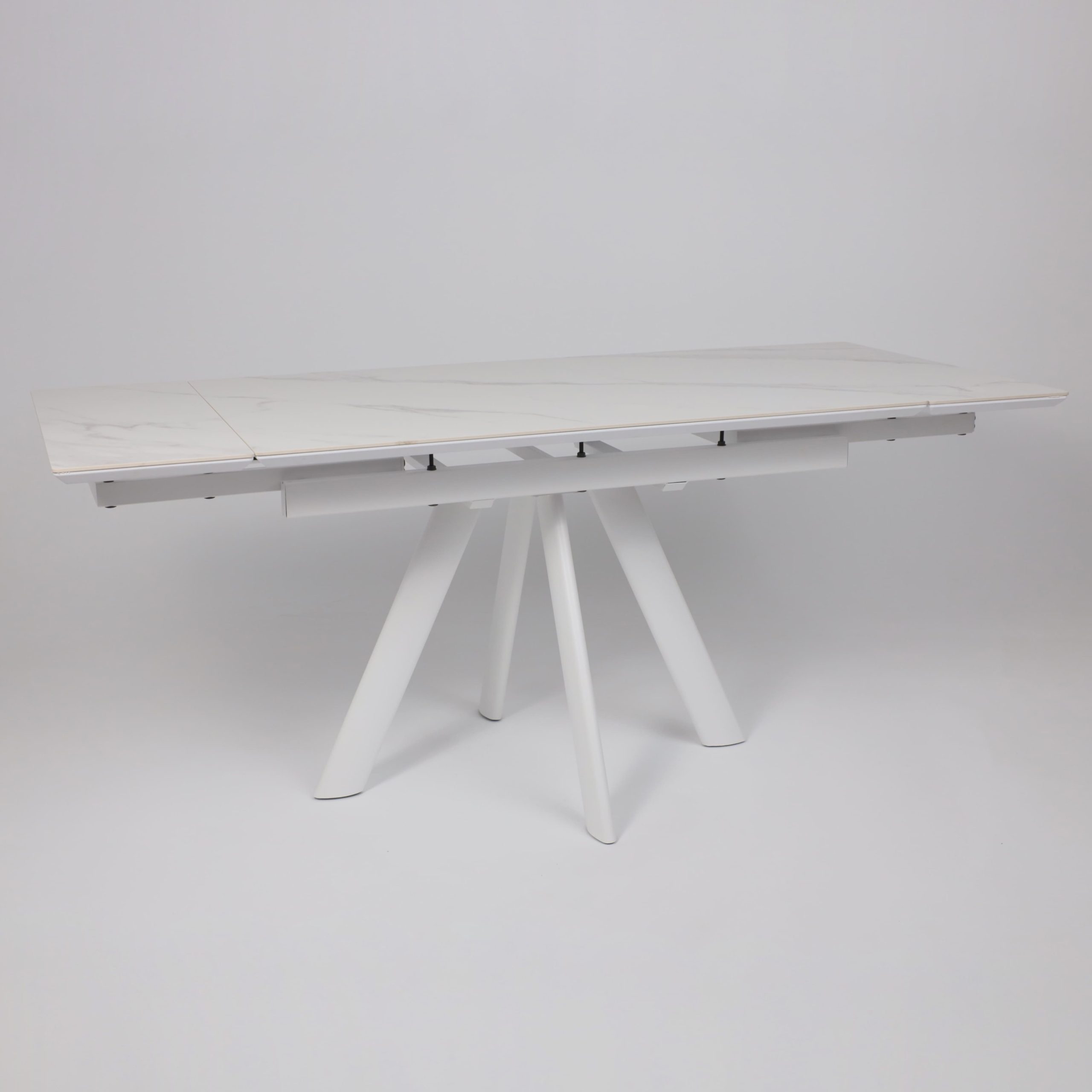 Стол JACK-120, раздвижной 120(30+30)х80, CALAKATTA ST CER/Белый