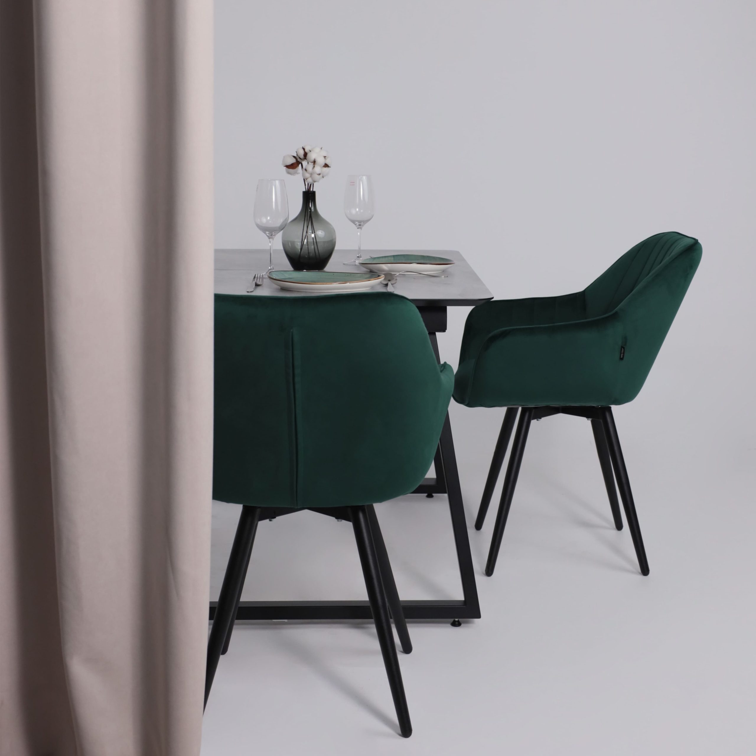 Стол AV 1208, HPL+МДФ,  раздвижной 1200 (1600)*800 Мрамор Марквина синий/черный