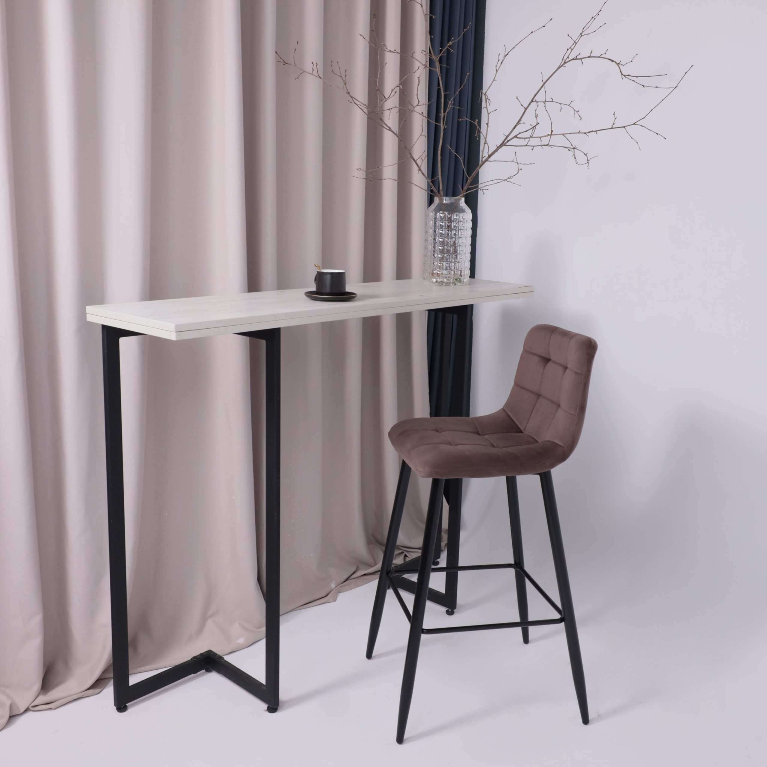 Стул STELLA, барный, коричневый велюр HLR49/черный