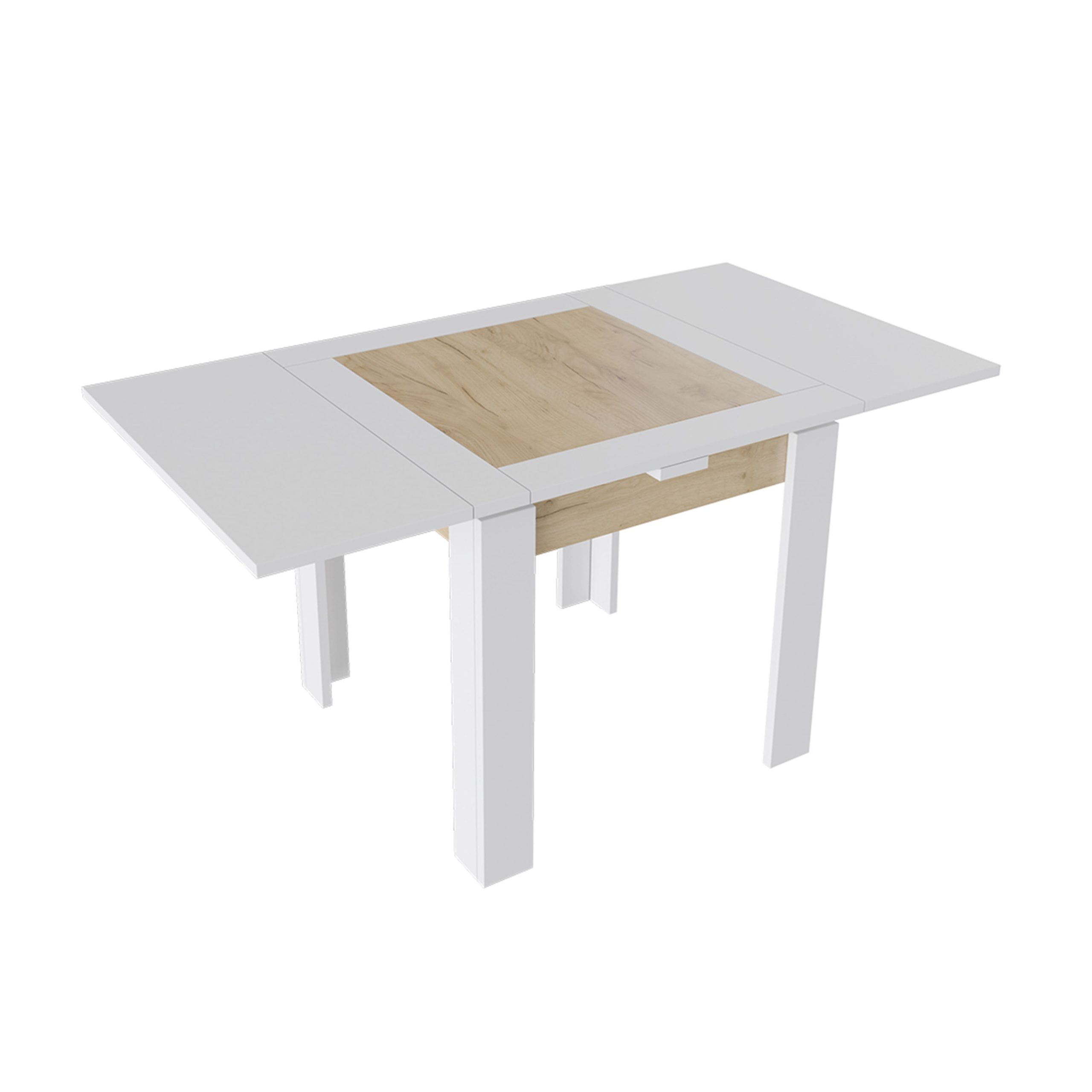 Стол раздвижной ХЬЮСТОН Тип 3, 790(1480)*790, крафт золотой/белый