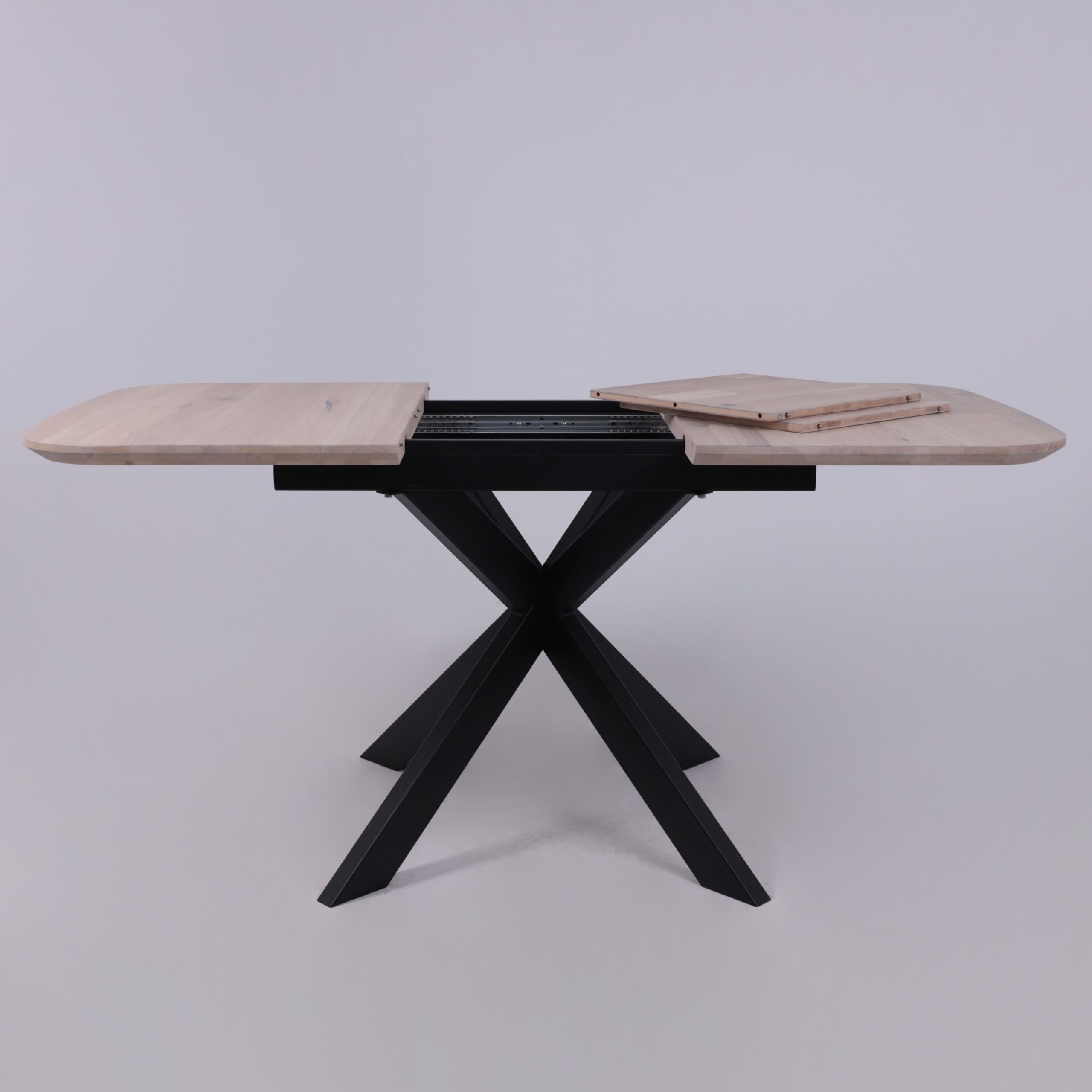 Стол ВЕЙВ раздвижной, 120(160)*80*75, дуб беленый/черный (ПрР-3 DSW (02) КСЕ/Р-80)