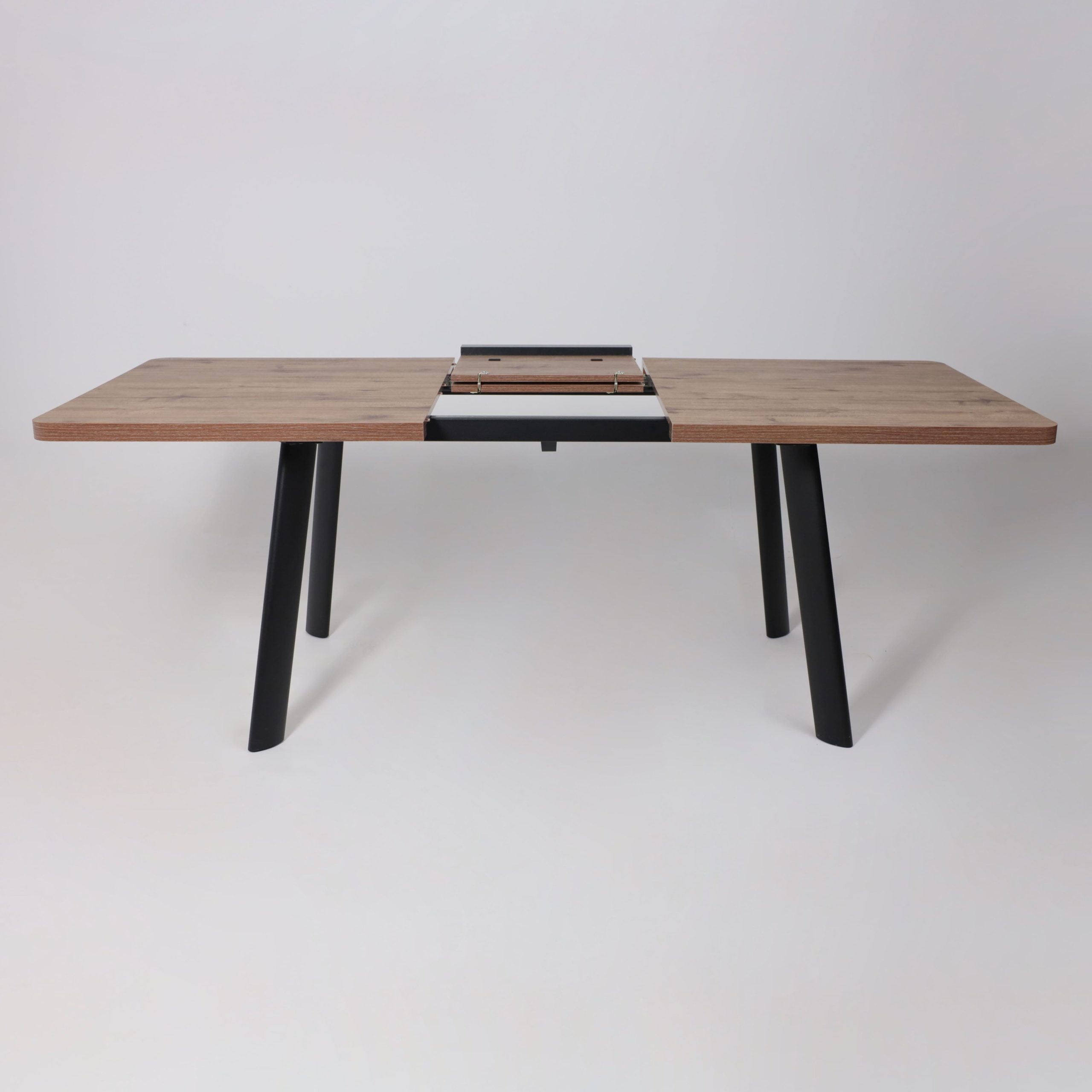 Стол LEON LUX RADIAL-160, раздвижной 160(205)х90, Дуб Веллингтон/Чёрный