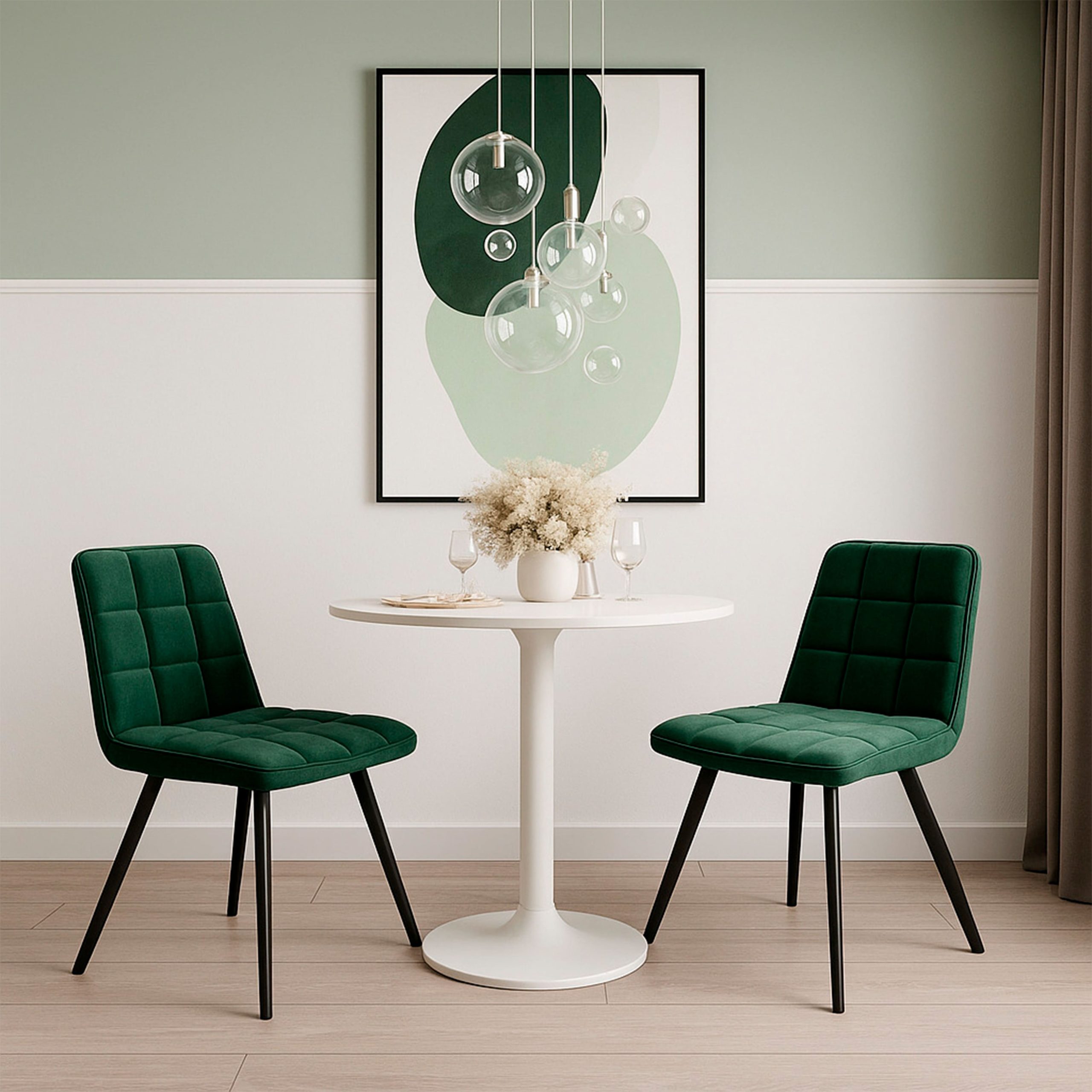 Стул ROM D, b10 GREEN LUXчерный