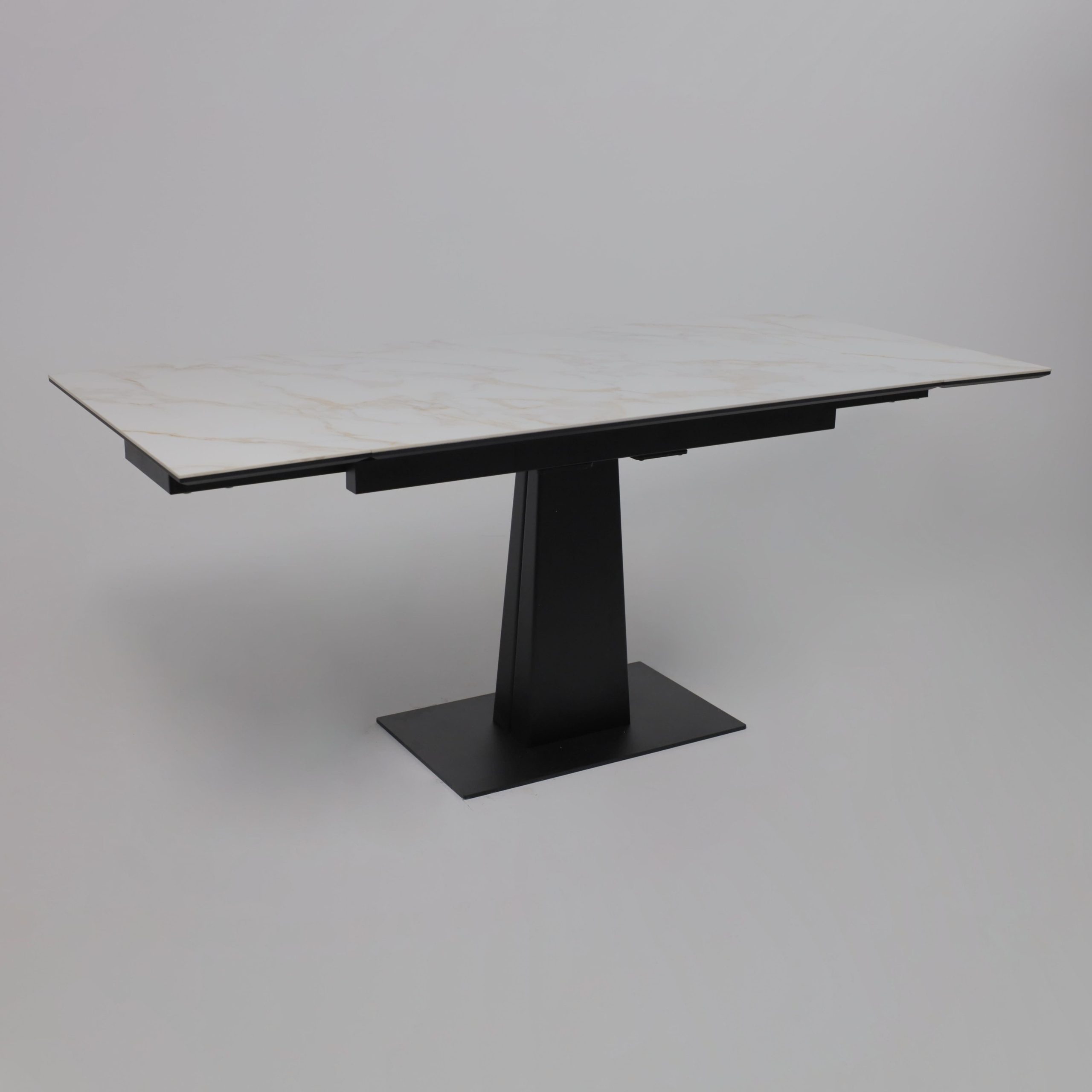 Стол AV 2119, МДФ+керамика, раздвижной 1200 (1800)*800 белый, глянцевый CARLA LARKIN /черный