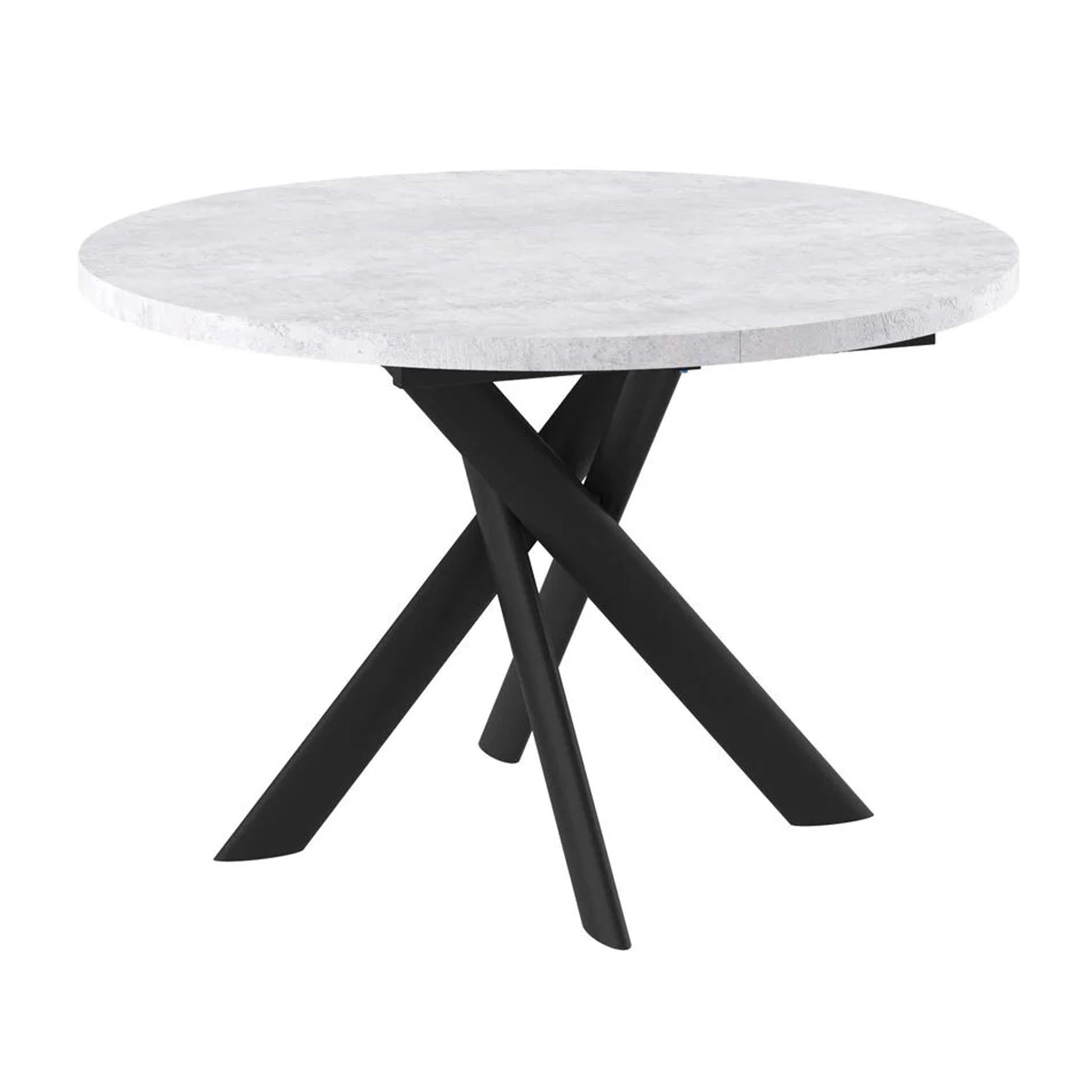 Стол RONALDO-120, круглый раздвижной 120(160), СЕРЫЙ СЛАНЕЦ/Черный