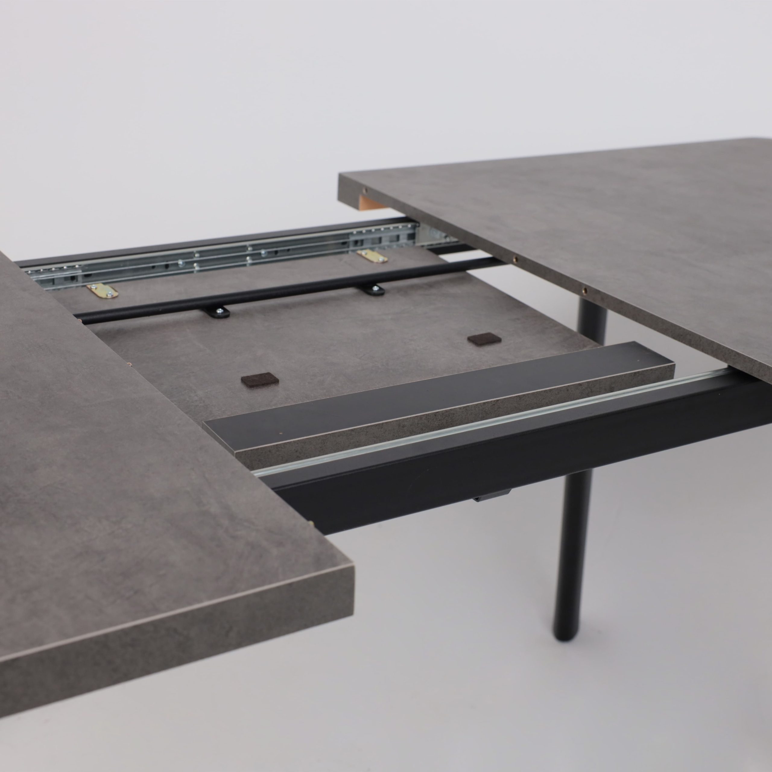 Стол LEON LUX RADIAL-160, раздвижной 160(205)х90, Дымчатая керамика/Чёрный