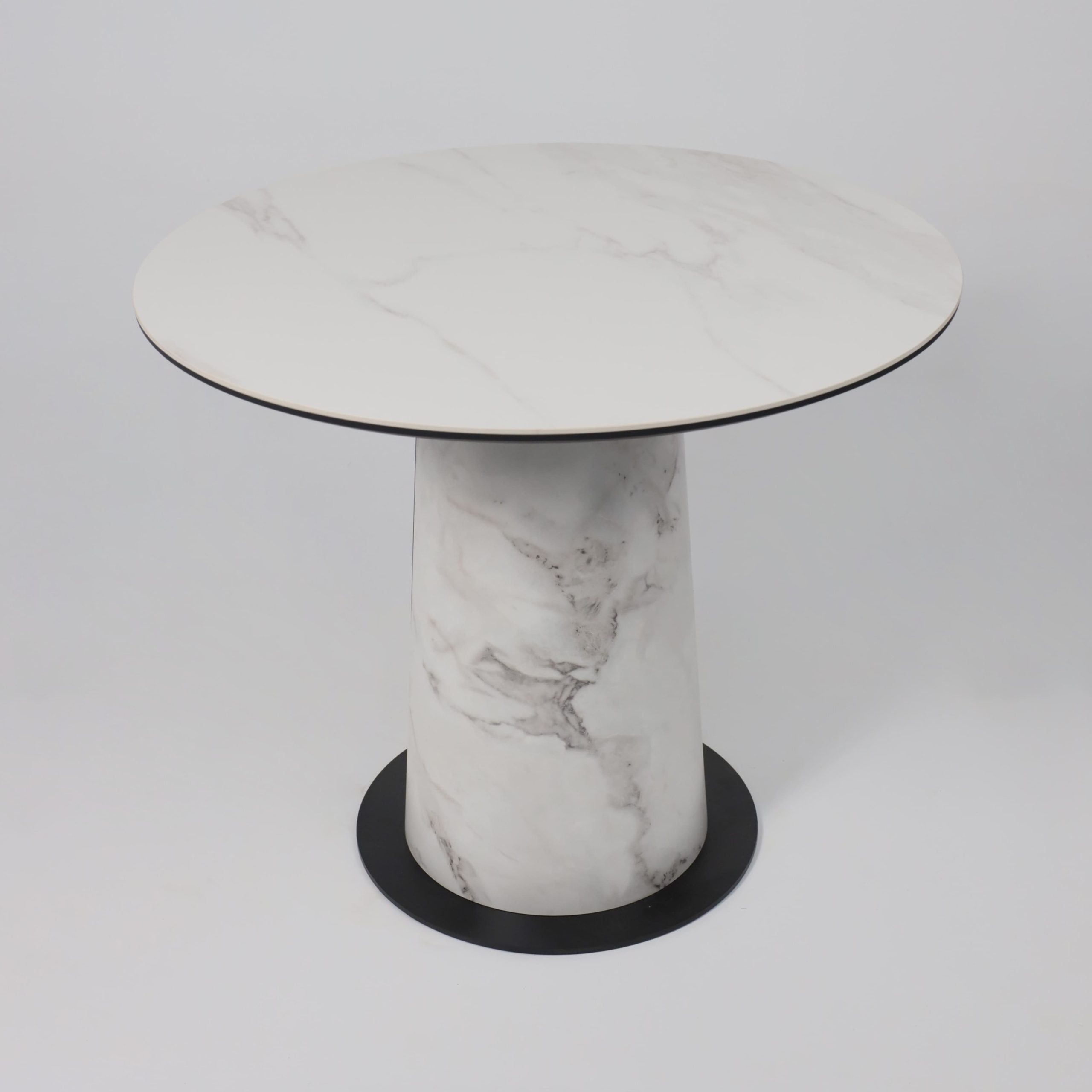 Стол AV 2317, МДФ+керамика, нераздвижной 900 белый, матовый SNOW WHITE/черный+HPL Виктори натуральный