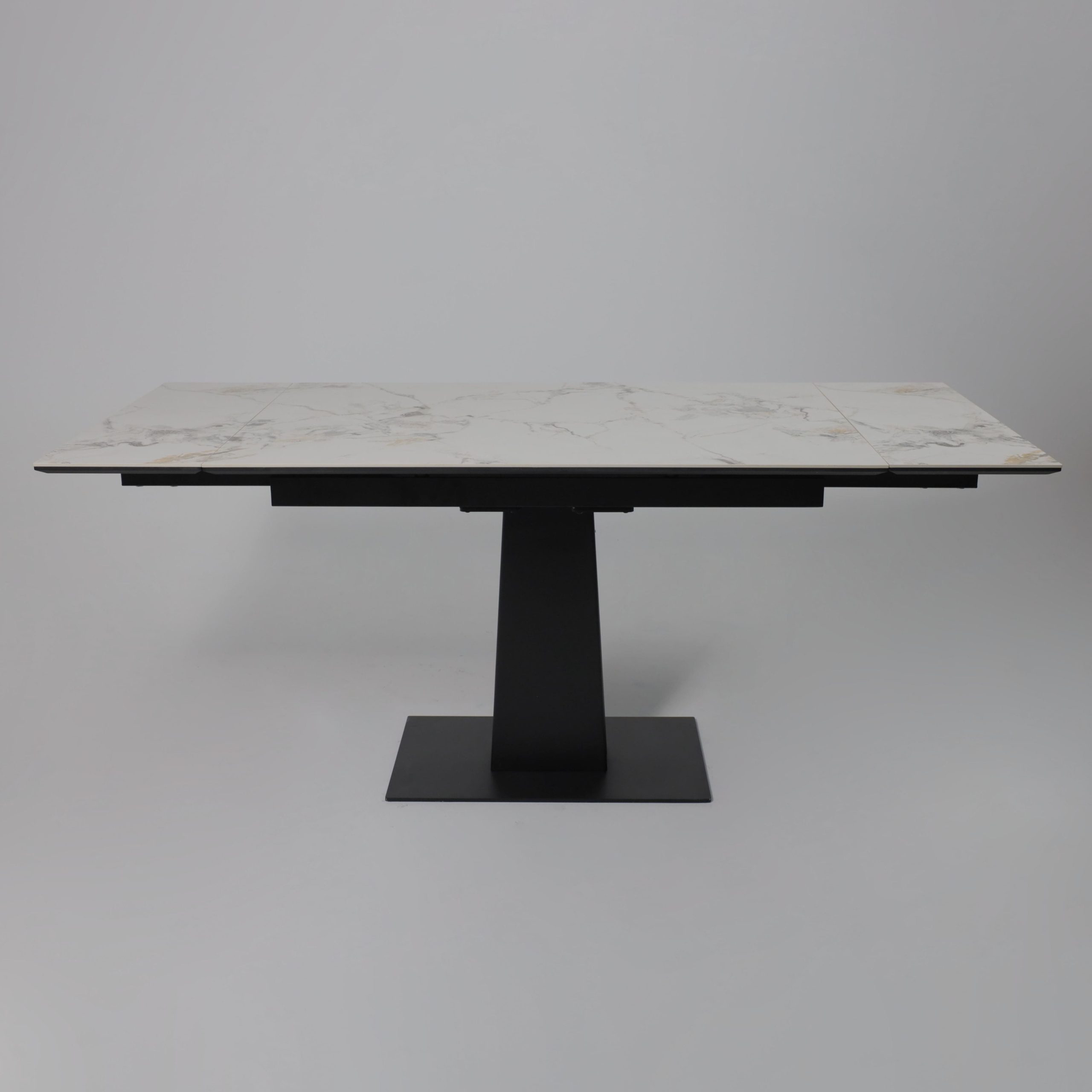 Стол AV 2119, МДФ+керамика, раздвижной 1200 (1800)*800 натуральный, глянцевый GOLD JADE/черный