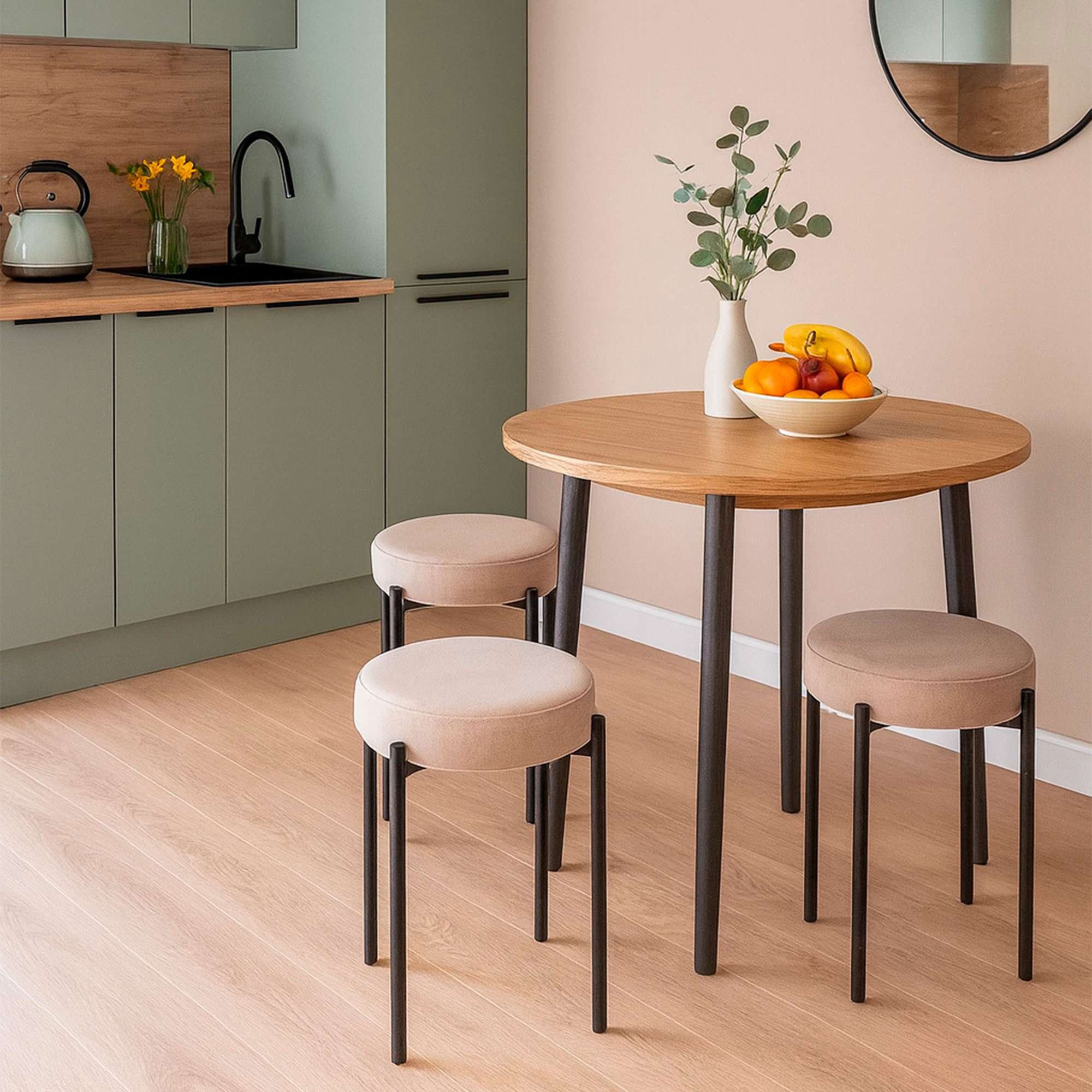 Табурет BOB, b03 CREAM LUXчерный