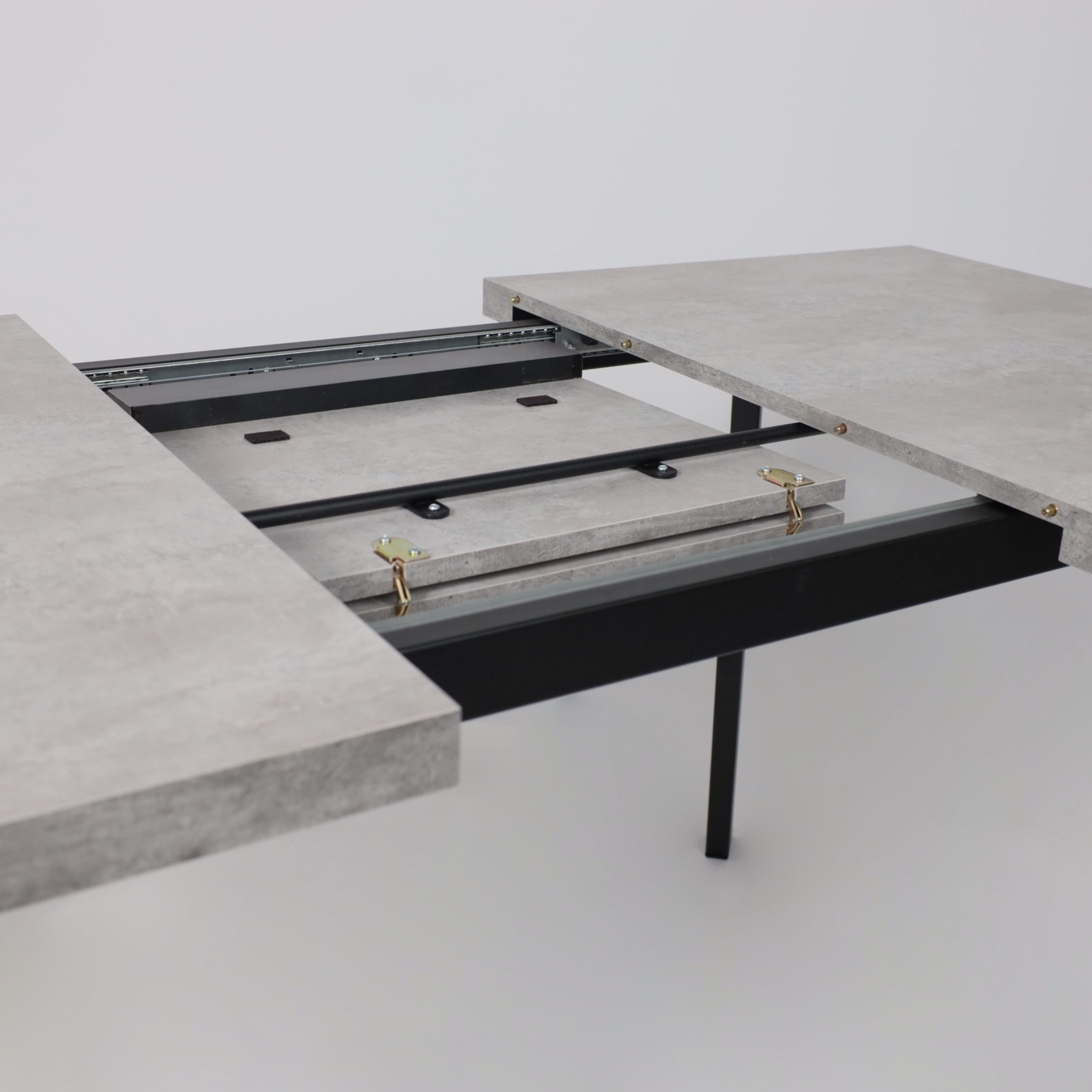 Стол BORG-120, раздвижной 120(160)х80, Серый сланец/Чёрный