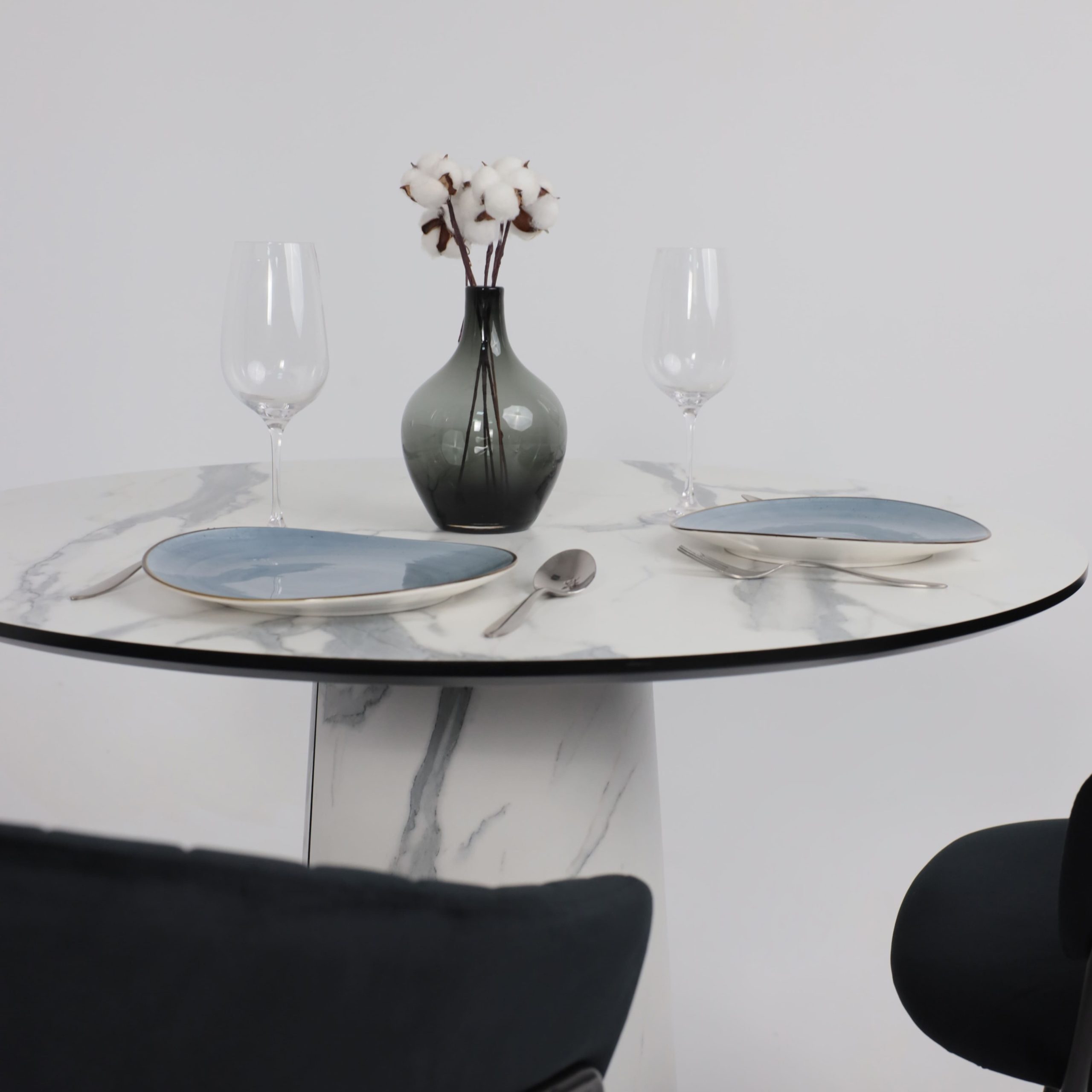 Стол AV 1317, HPL+МДФ, нераздвижной 1000 Мрамор белый/черный