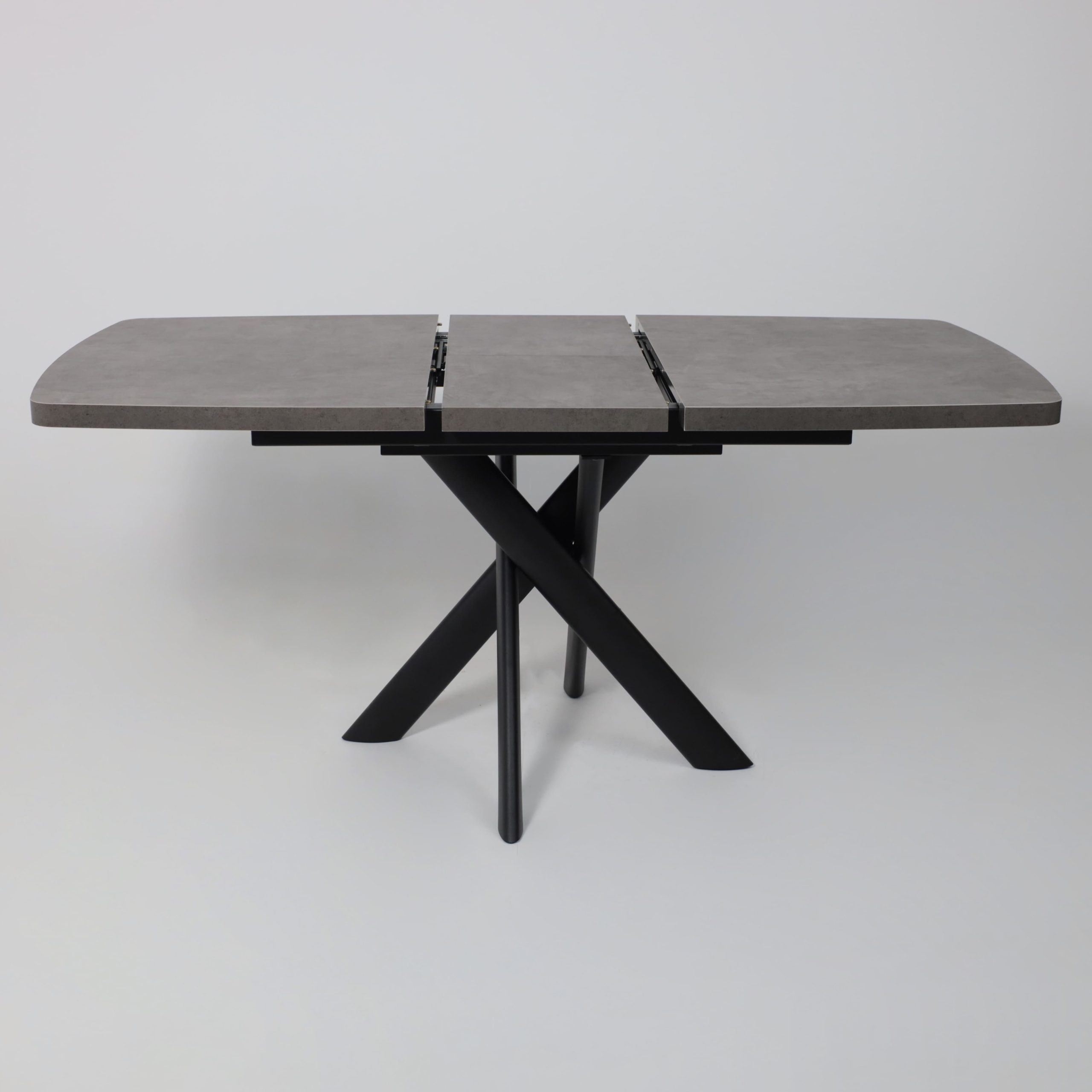 Стол LEONEL-130, раздвижной 130(165)х85, Дымчатая керамика/Черный