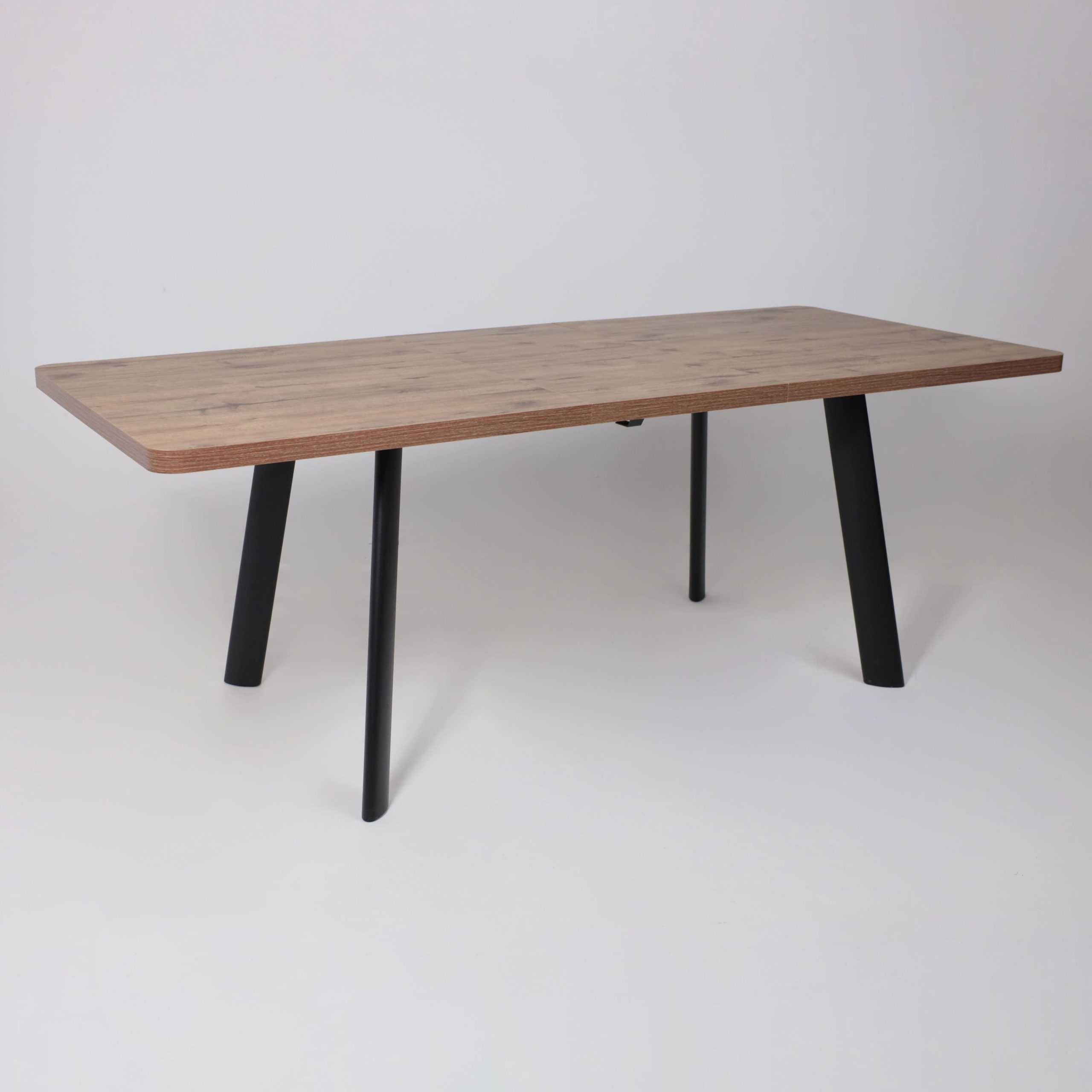 Стол LEON LUX RADIAL-160, раздвижной 160(205)х90, Дуб Веллингтон/Чёрный