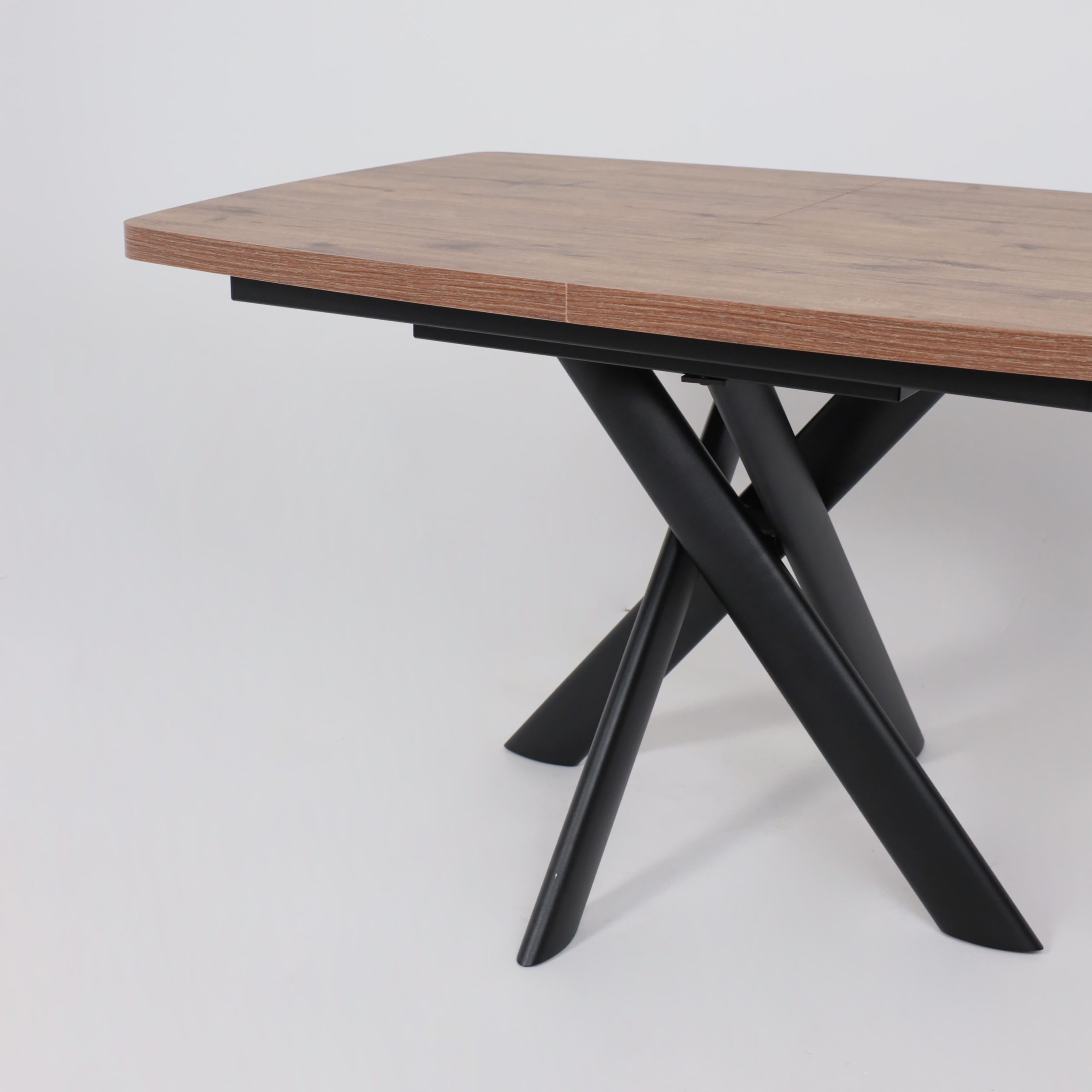 Стол LEONEL-130, раздвижной 130(165)х85, Дуб Веллингтон/Черный