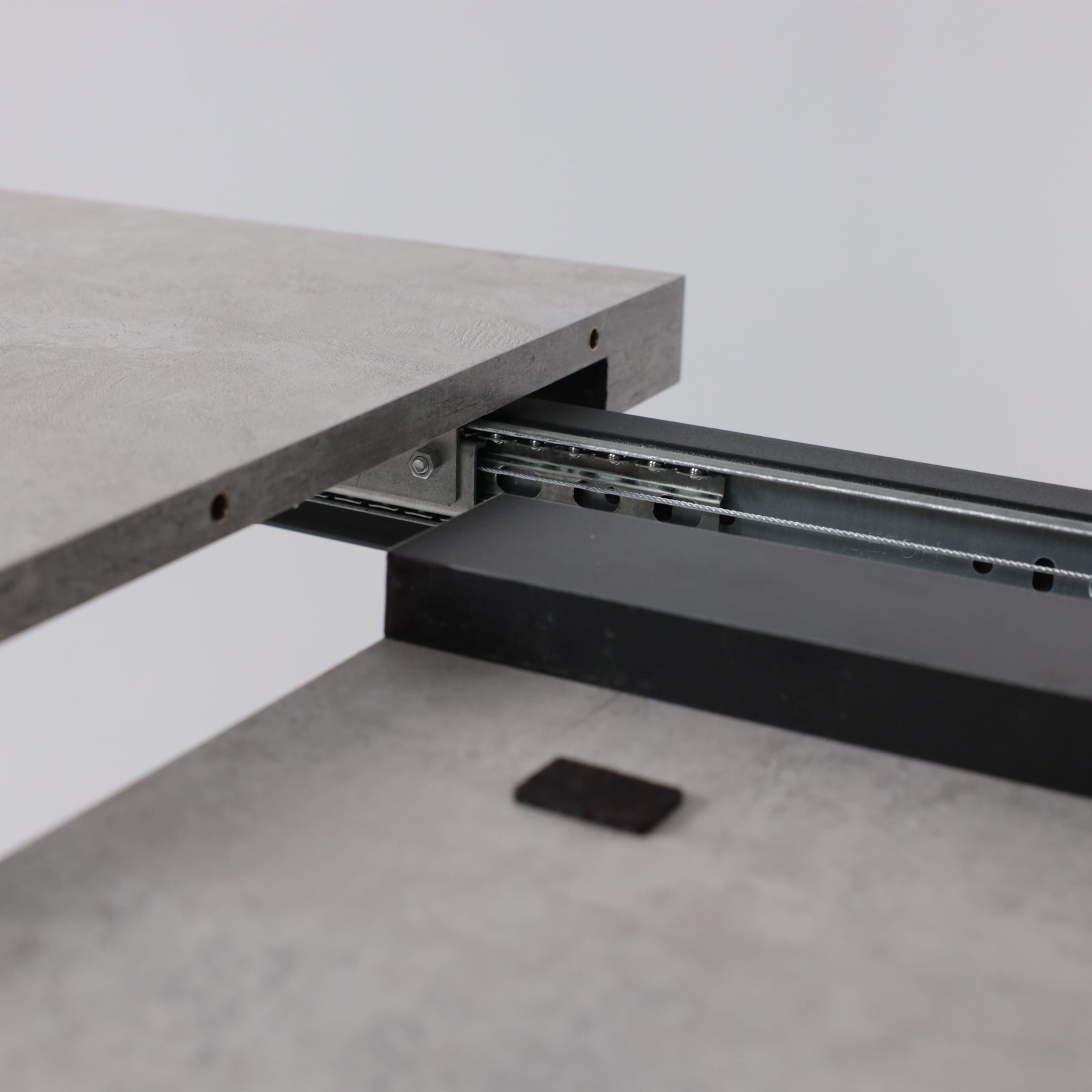 Стол BORG-120, раздвижной 120(160)х80, Серый сланец/Чёрный