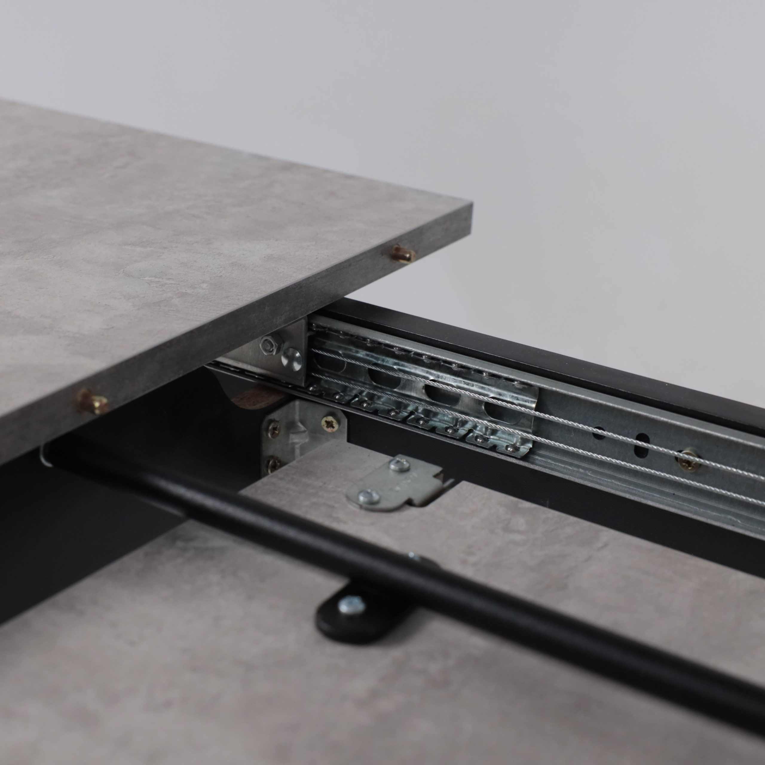 Стол TIRK RADIAL-110, раздвижной 110(142)х70, Серый сланец/Чёрный