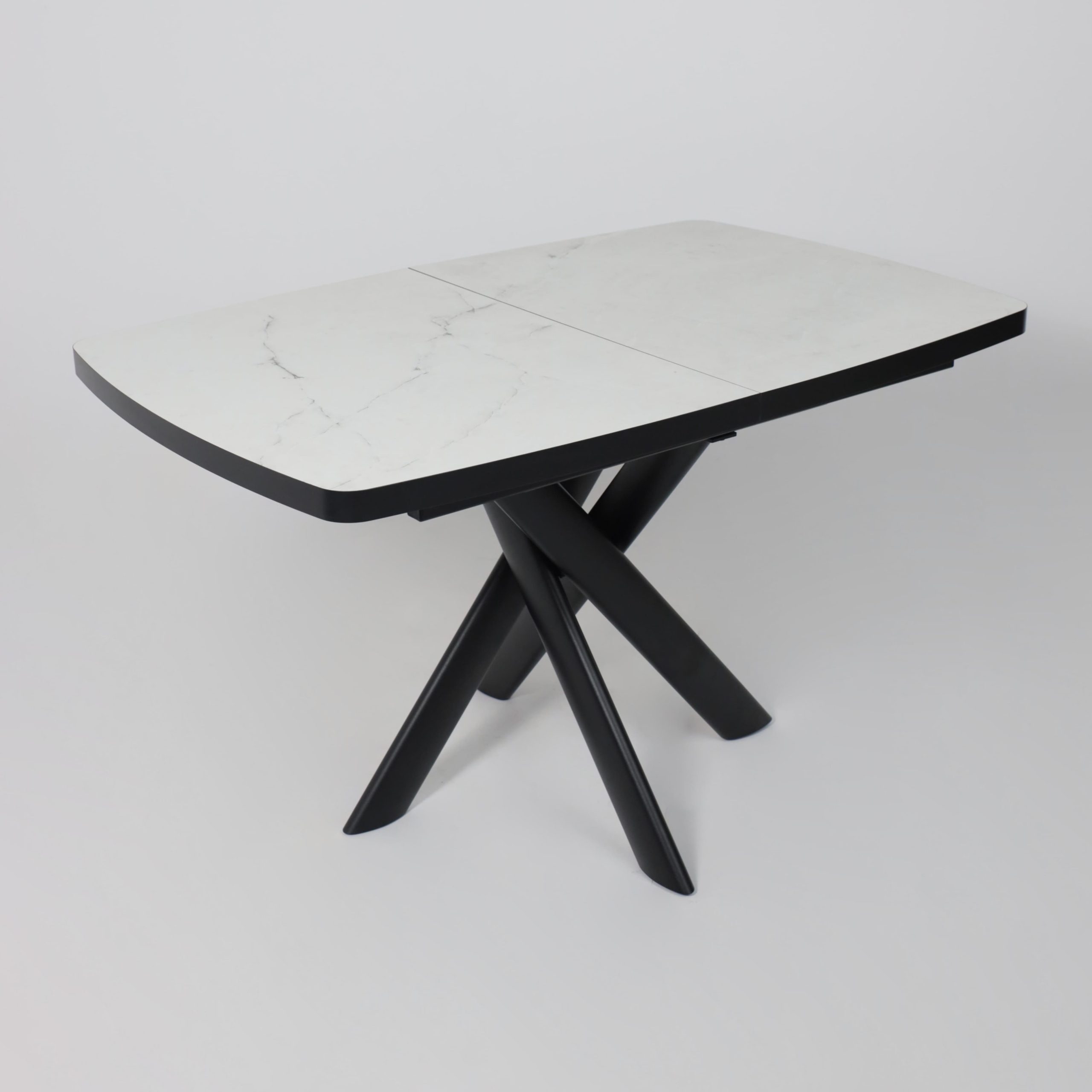 Стол LEONEL-130, раздвижной 130(165)х85, Кварцит-HPL/Черный