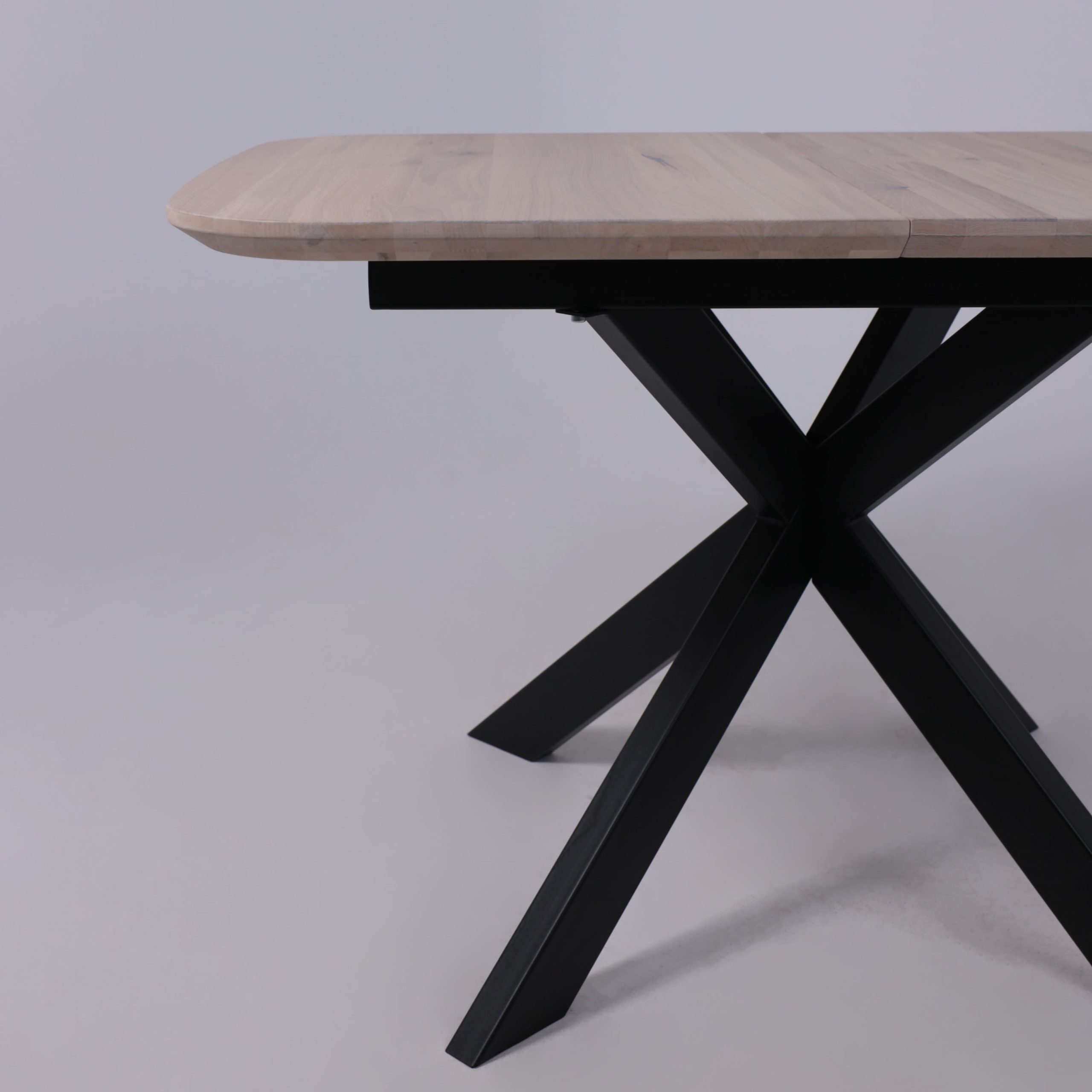 Стол ВЕЙВ раздвижной, 120(160)*80*75, дуб беленый/черный (ПрР-3 DSW (02) КСЕ/Р-80)