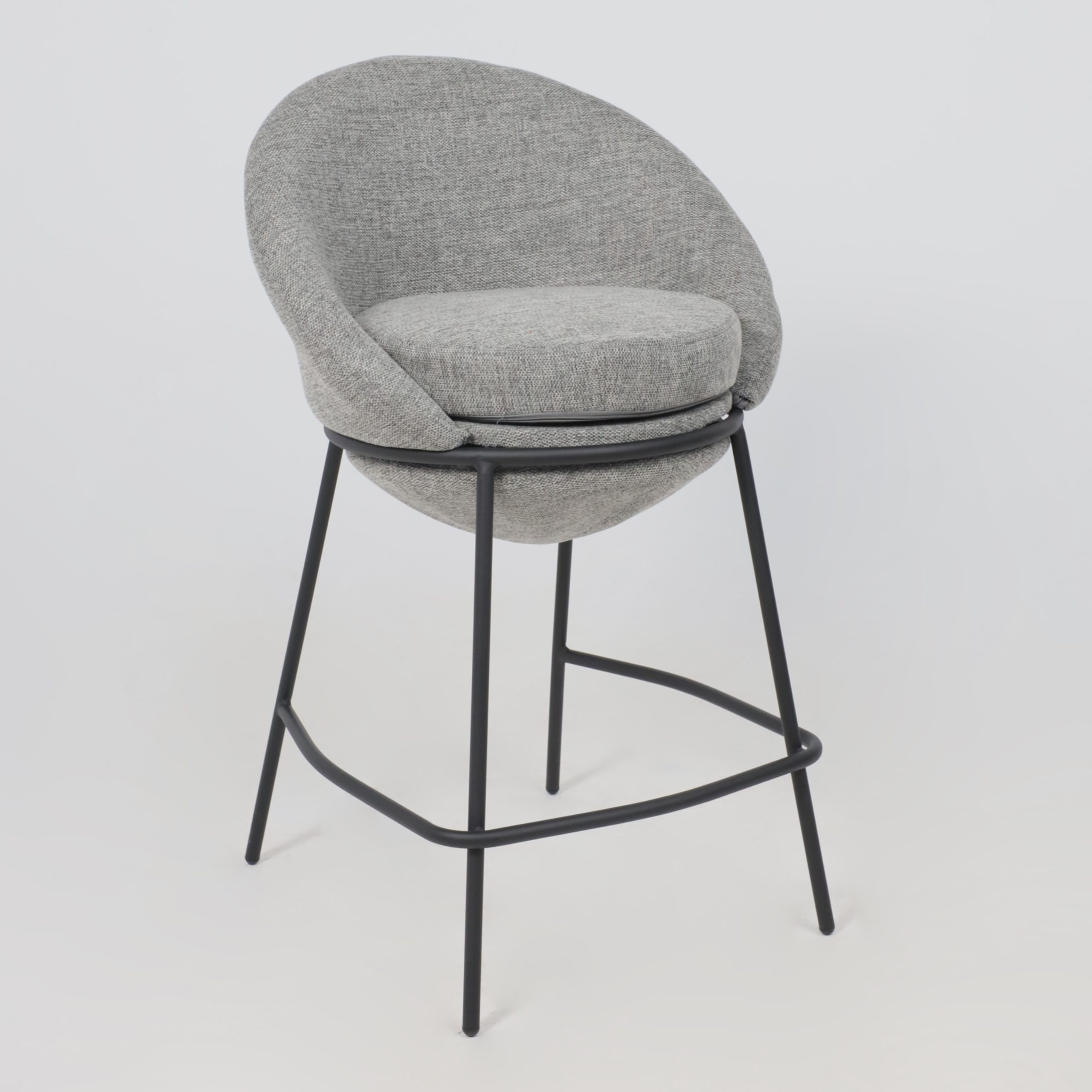 Стул BRAUN, полубарный, серая рогожка BREGO-15/черный